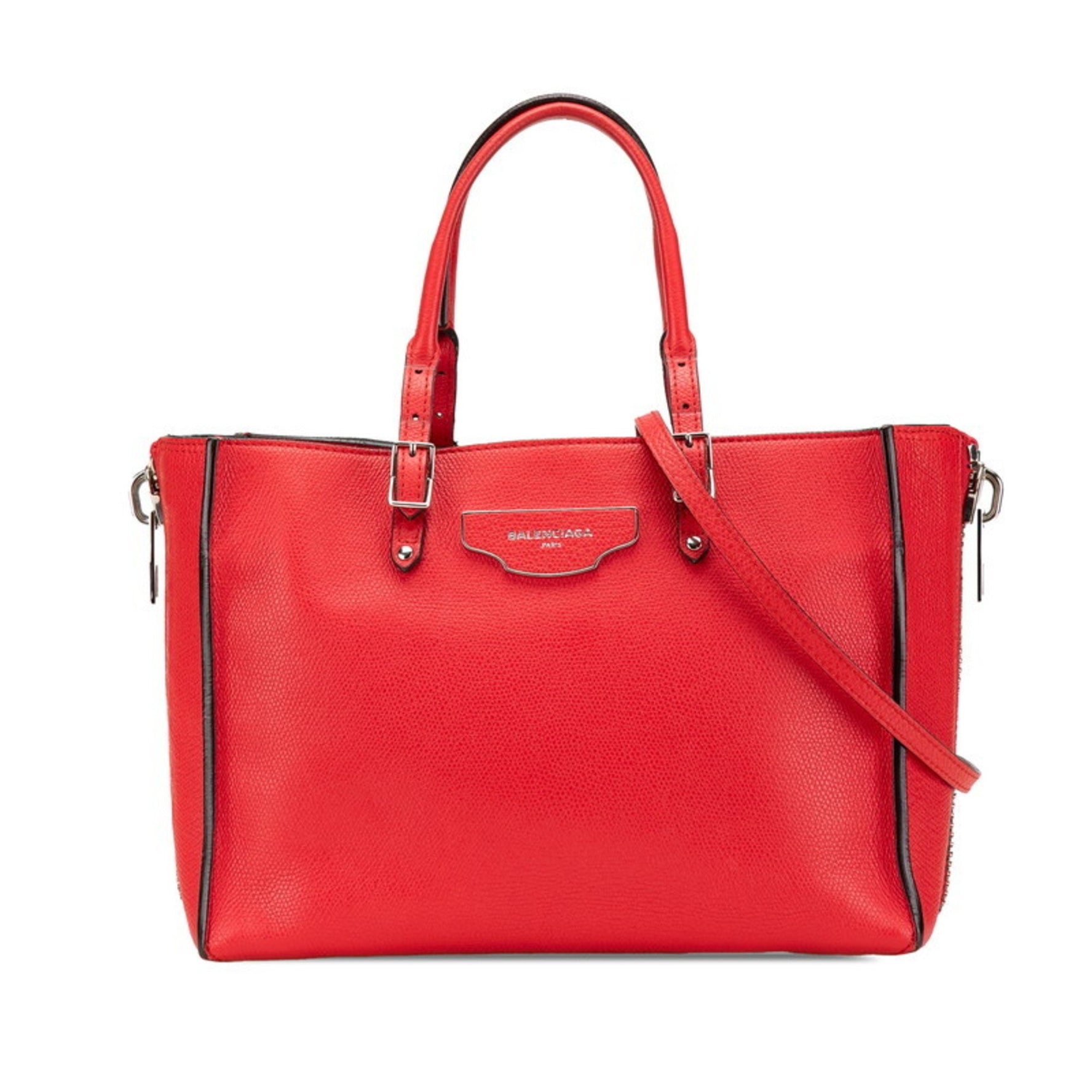Balenciaga The Paper Mini Tote Bag/Shoulder Bag, Red Leather