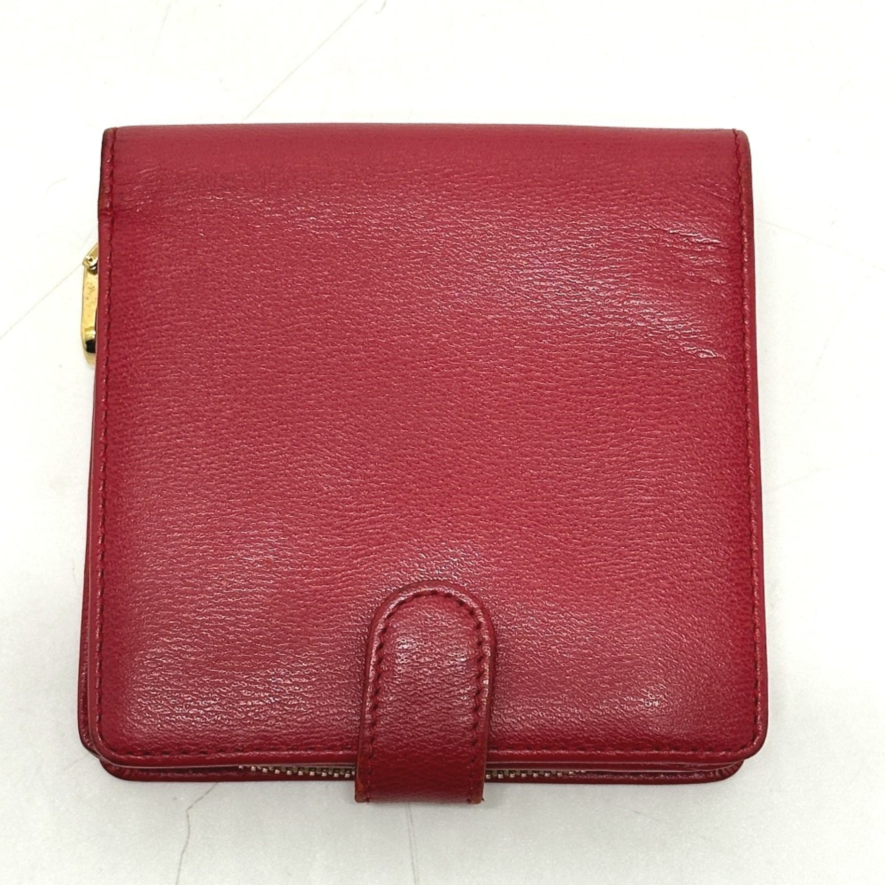LOEWE Logo Bi-fold Wallet Leather Red