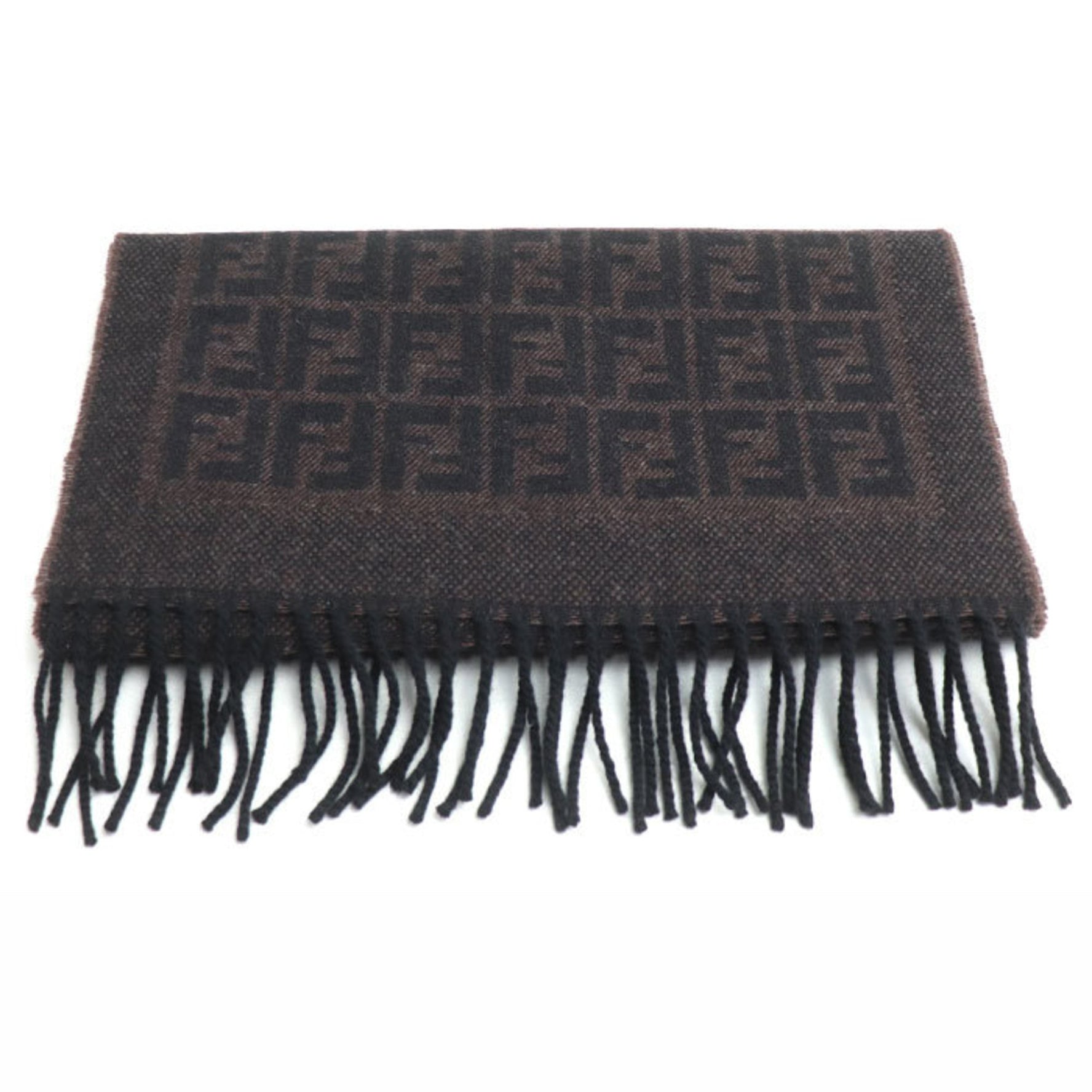 FENDI Zucca print scarf, dark brown