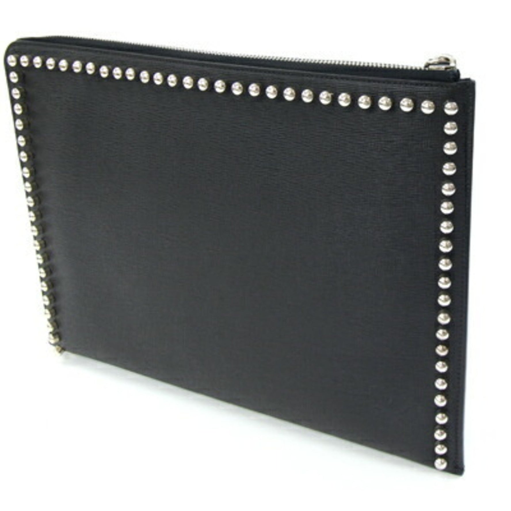 Fendi Carlito clutch bag in leather with a document case and Karl Lagerfeld studs.