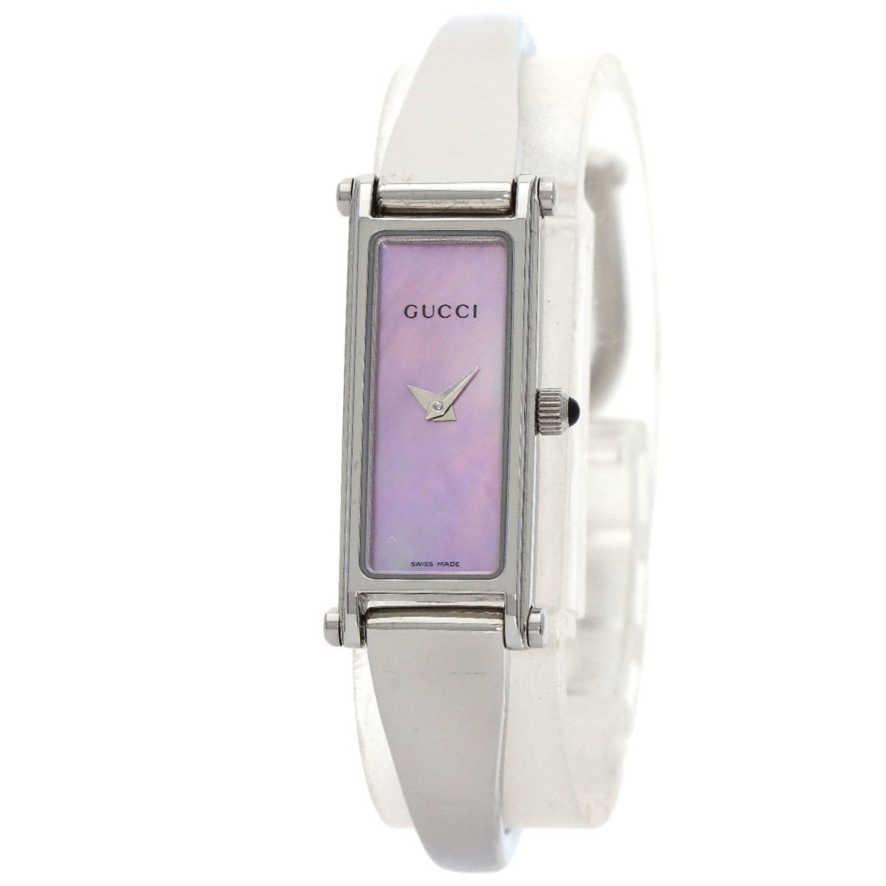 Gucci Square Face Bangle Watch Stainless Steel SS Ladies