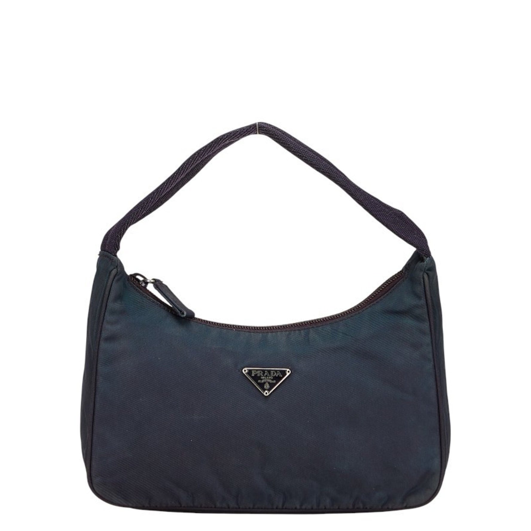 Prada Triangle Logo Plate Handbag Nylon