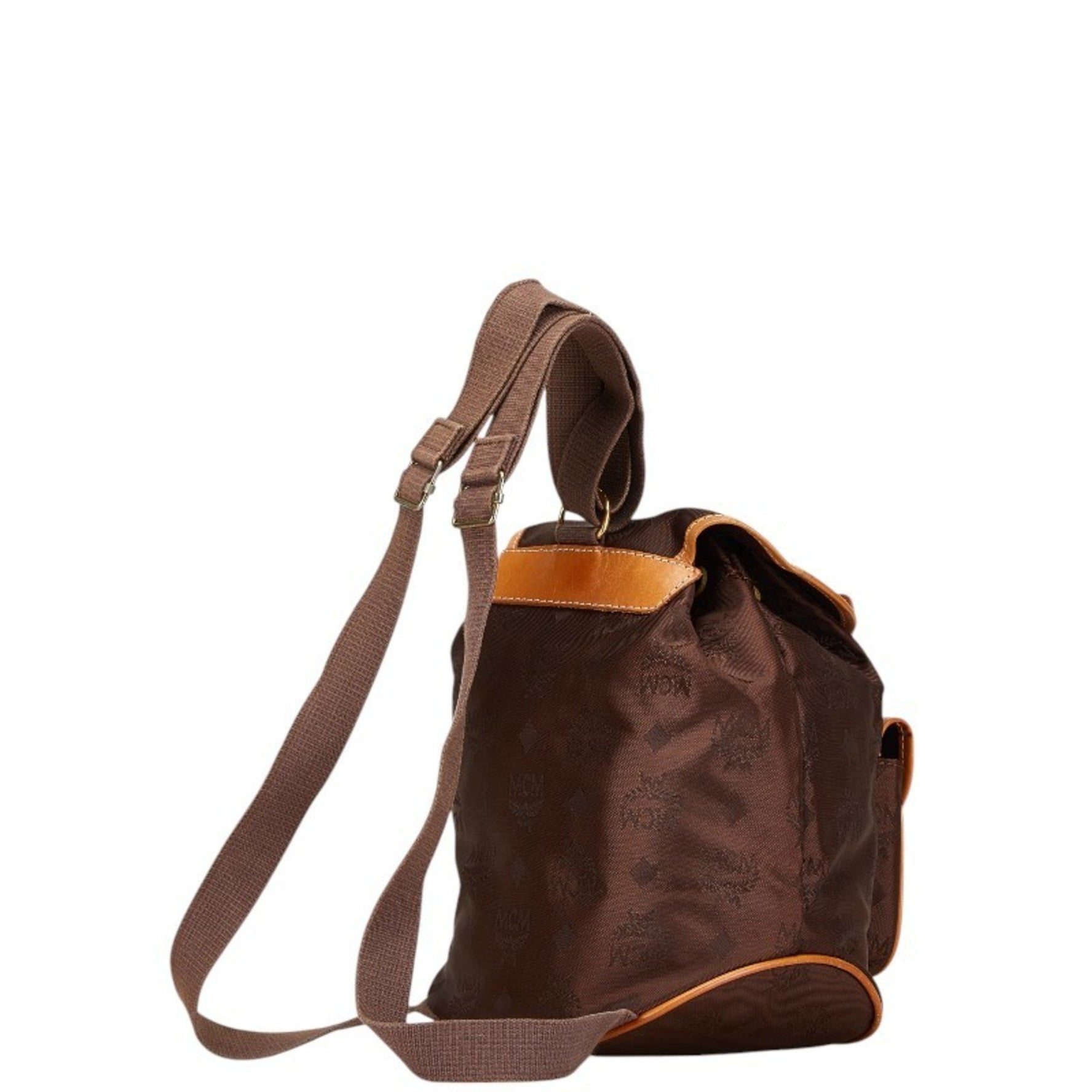 MCM Visetos Glam Backpack Nylon Leather