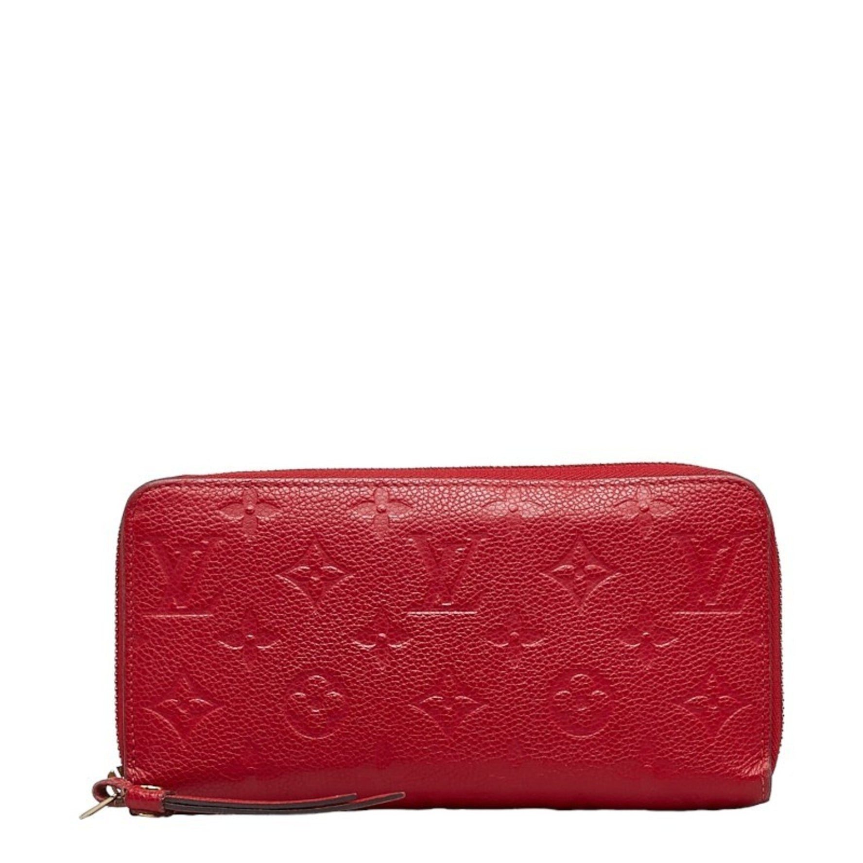 Louis Vuitton Monogram Empreinte Zippy Wallet Long Scarlet Red Calf Leather