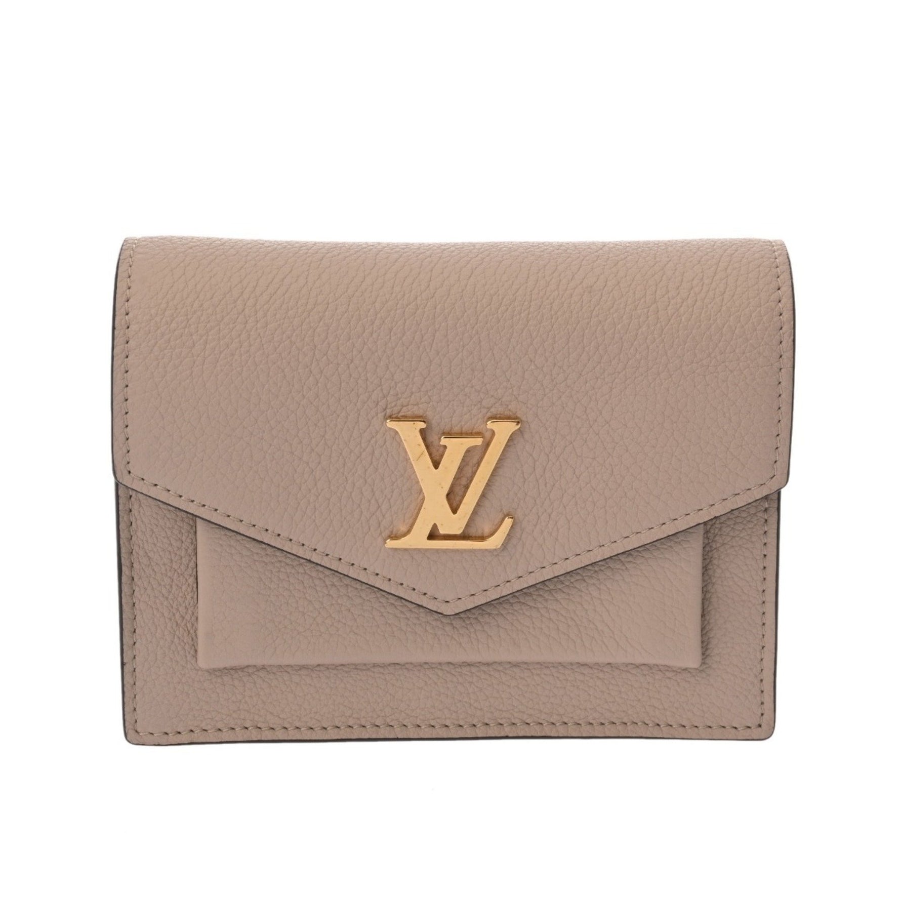 LOUIS VUITTON Pochette My Lock Me Mini Greige Leather Shoulder Bag