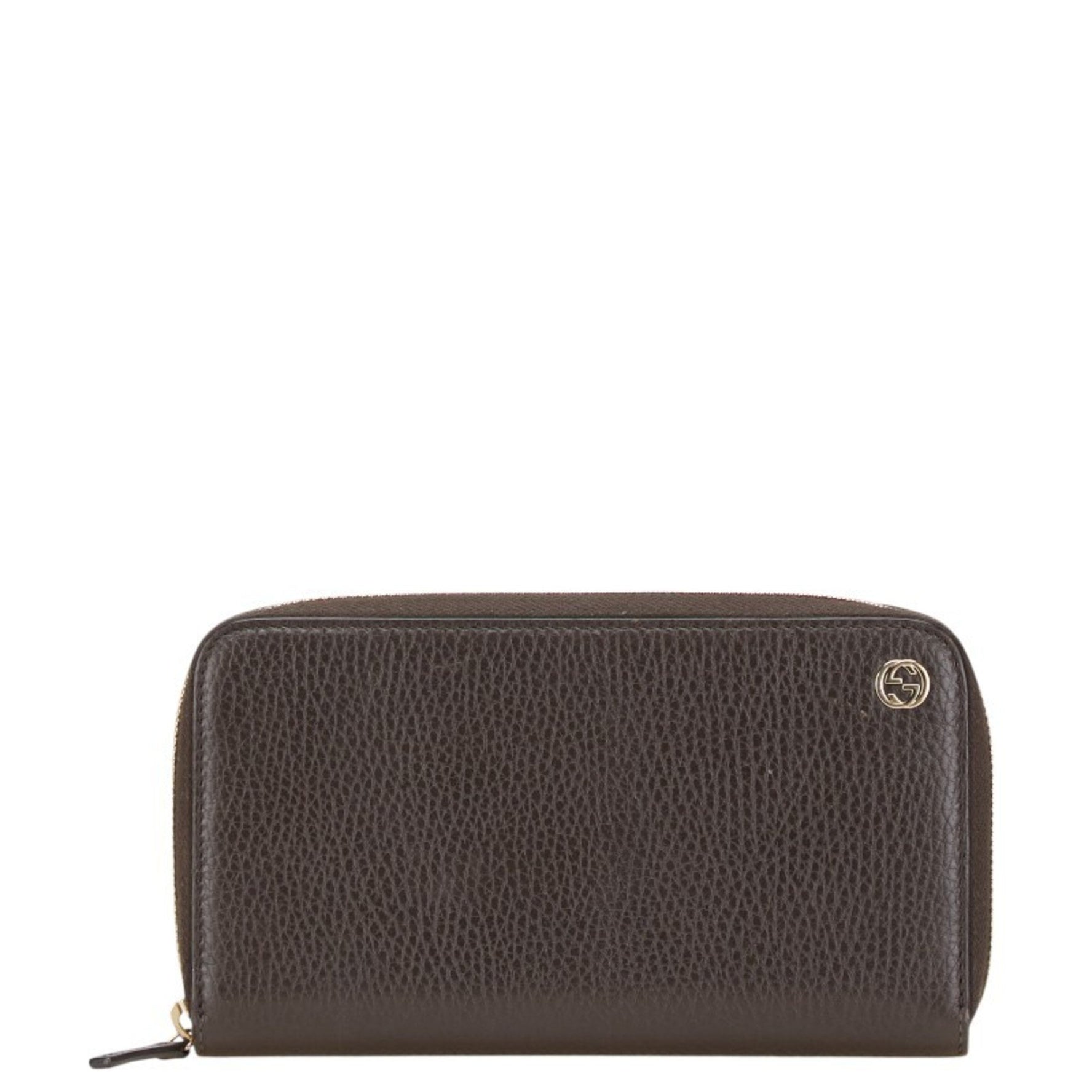 Gucci Interlocking G Long Wallet with Round Zipper, Leather