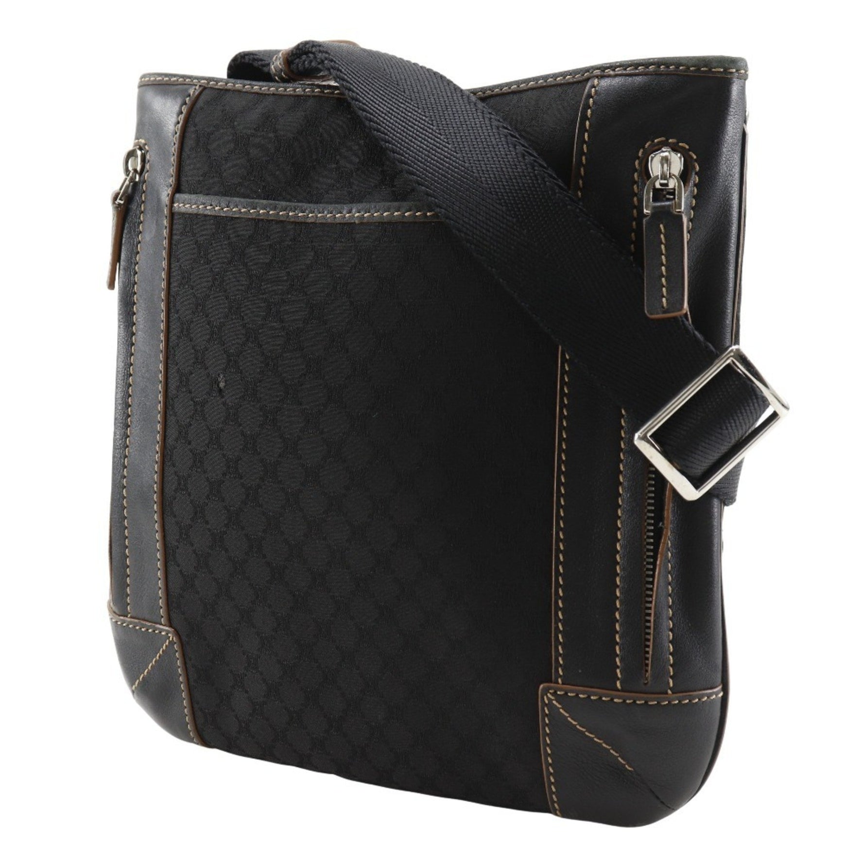 Celine Macadam Shoulder Bag Nylon Canvas and Leather, Size, Zipper, Unisex