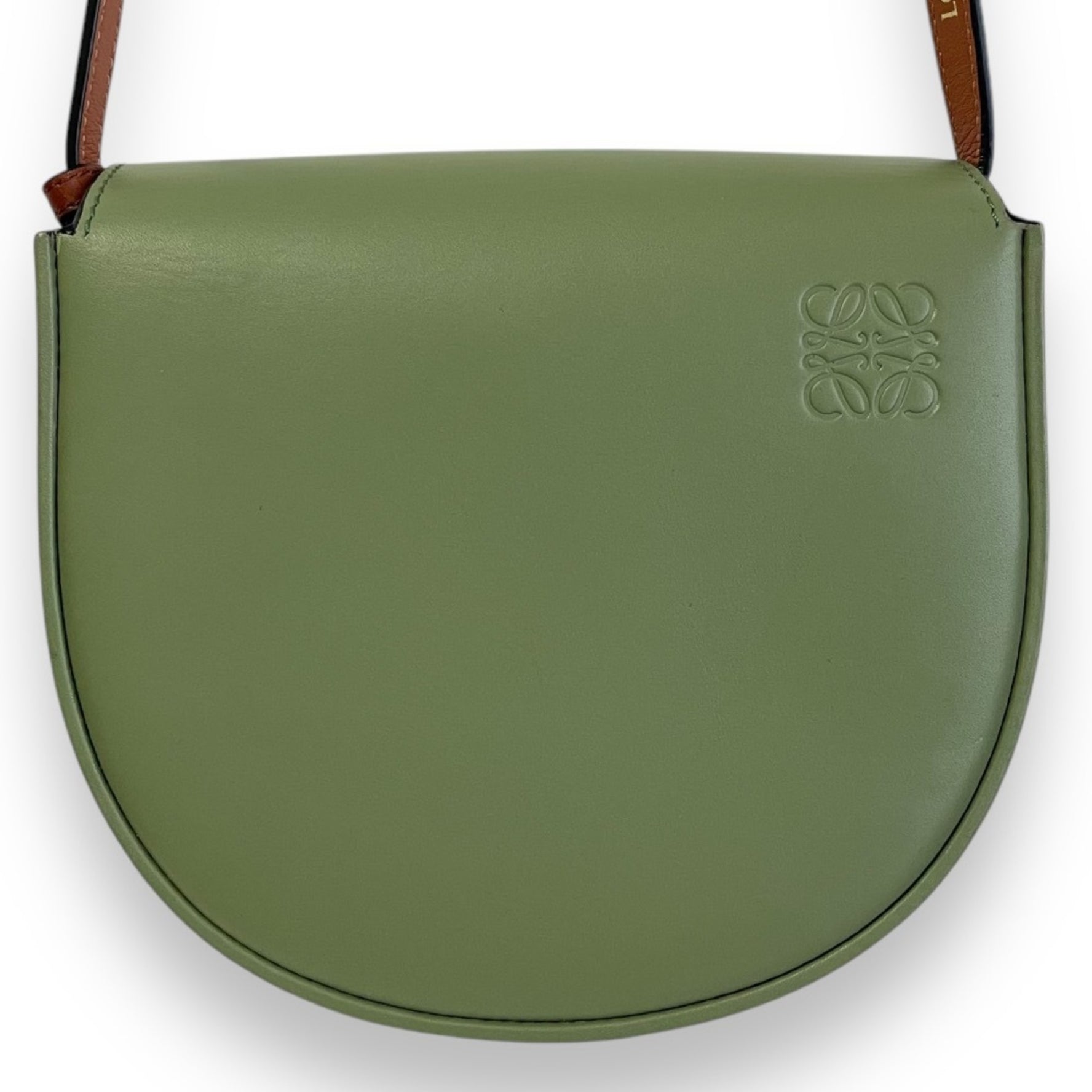 LOEWE HEEL DUO Leather Mini Shoulder Bag Khaki x Brown