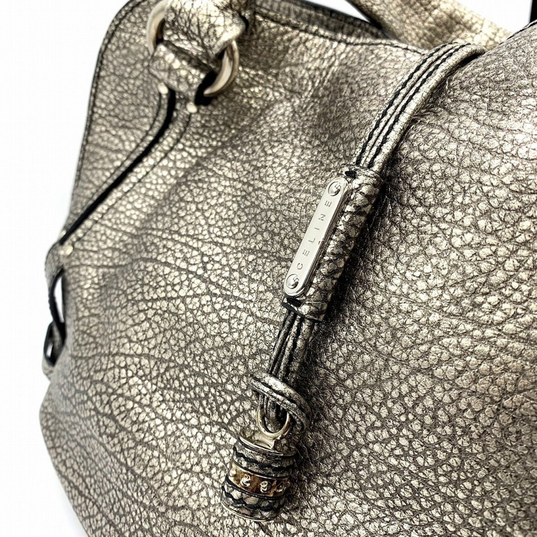 CELINE Bittersweet Handbag Leather Metallic