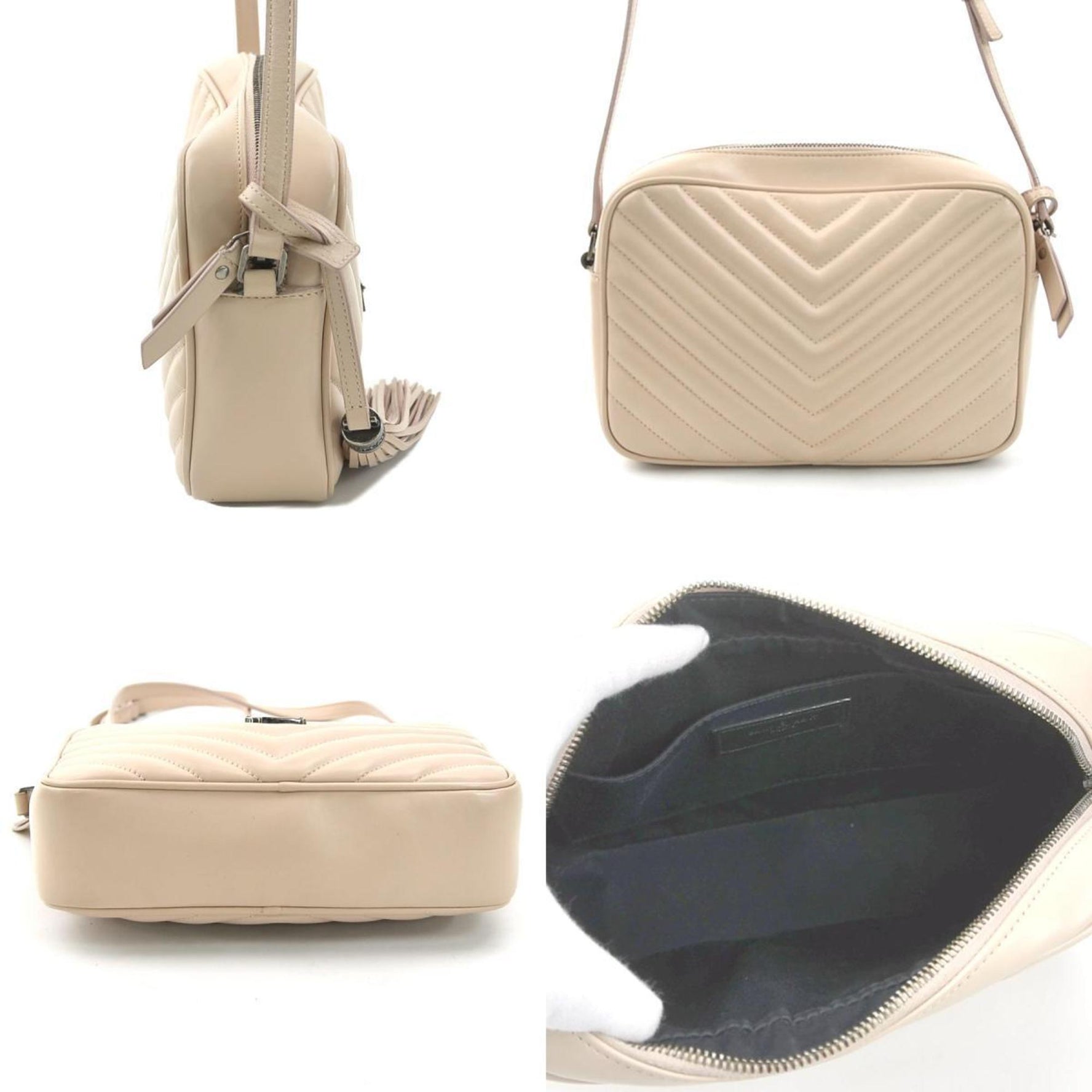 Saint Laurent shoulder bag Lou leather silver