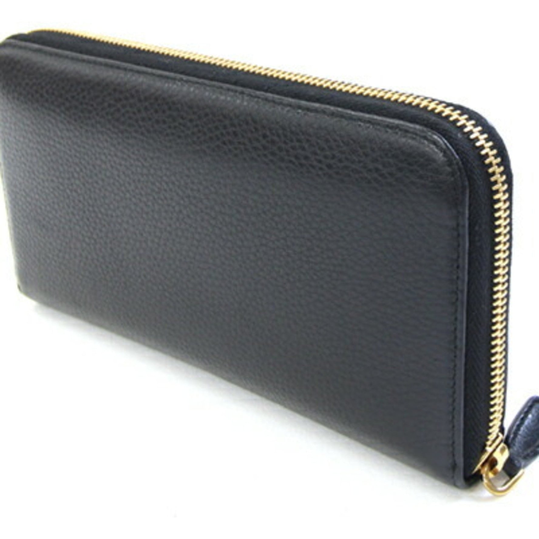 Prada Land Long Wallet Leather Round Zip