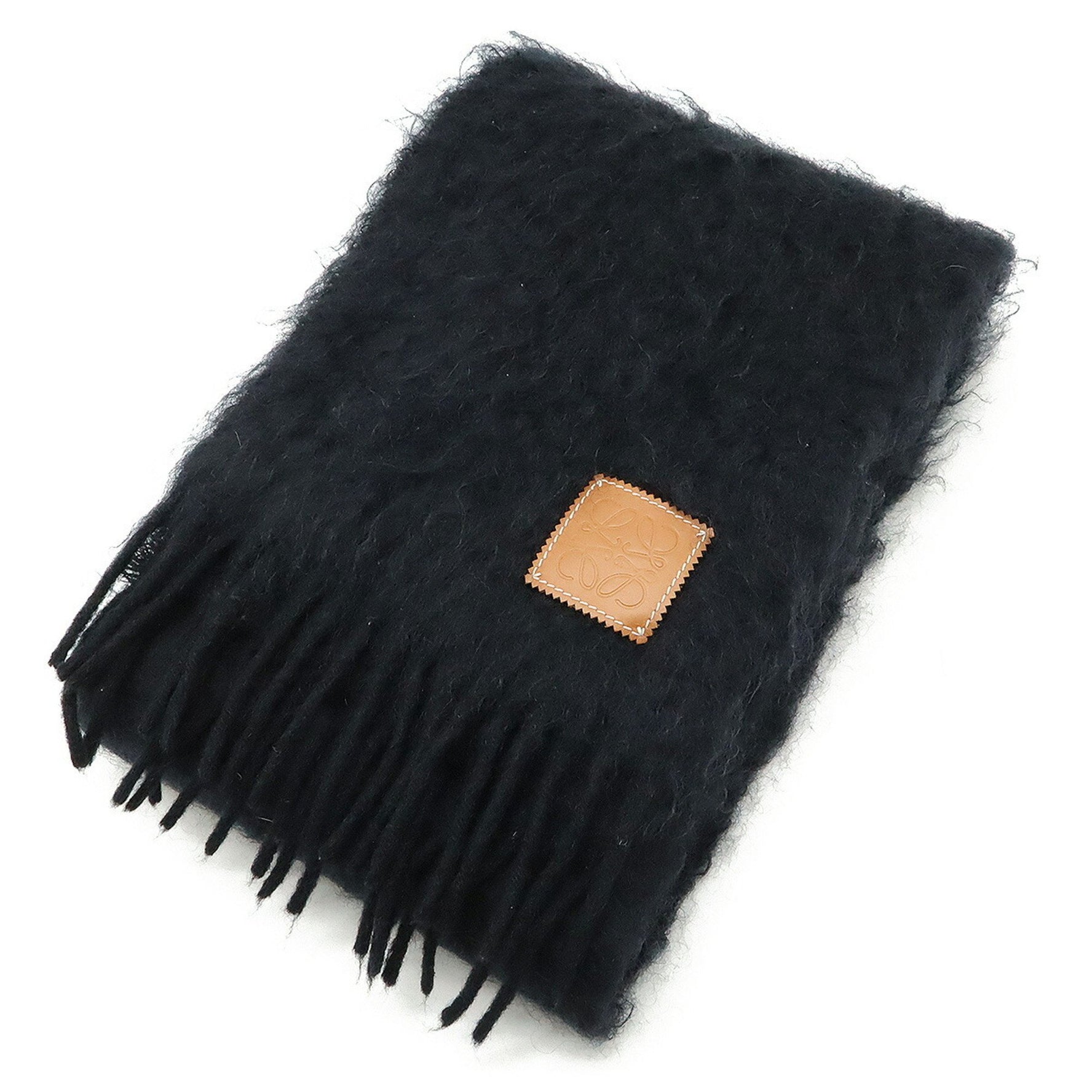 LOEWE Anagram Scarf Shawl 50% Mohair 48% Wool 2% Nylon Black
