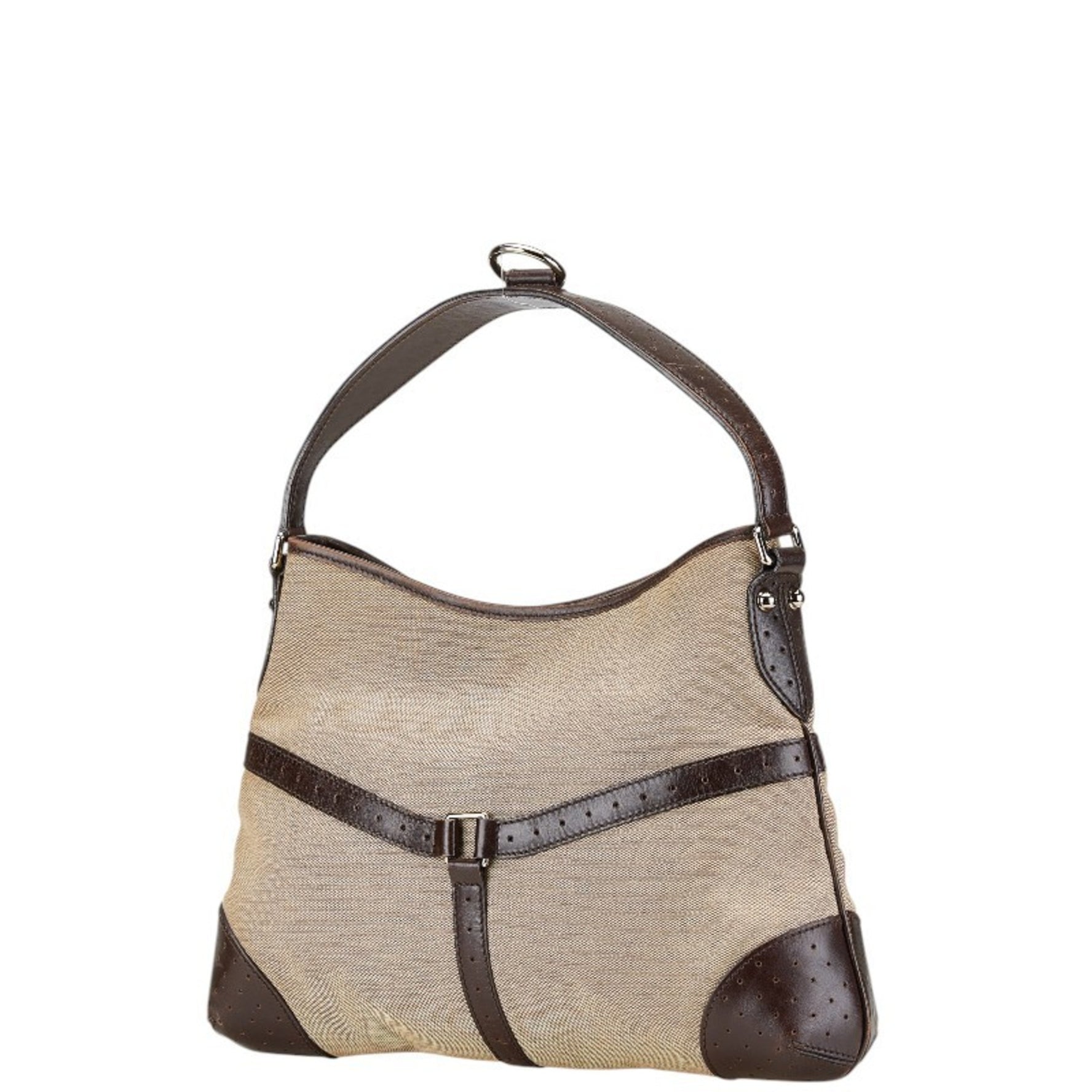 Gucci Interlocking G Sherry Line Bag Handbag Beige Brown Canvas Leather