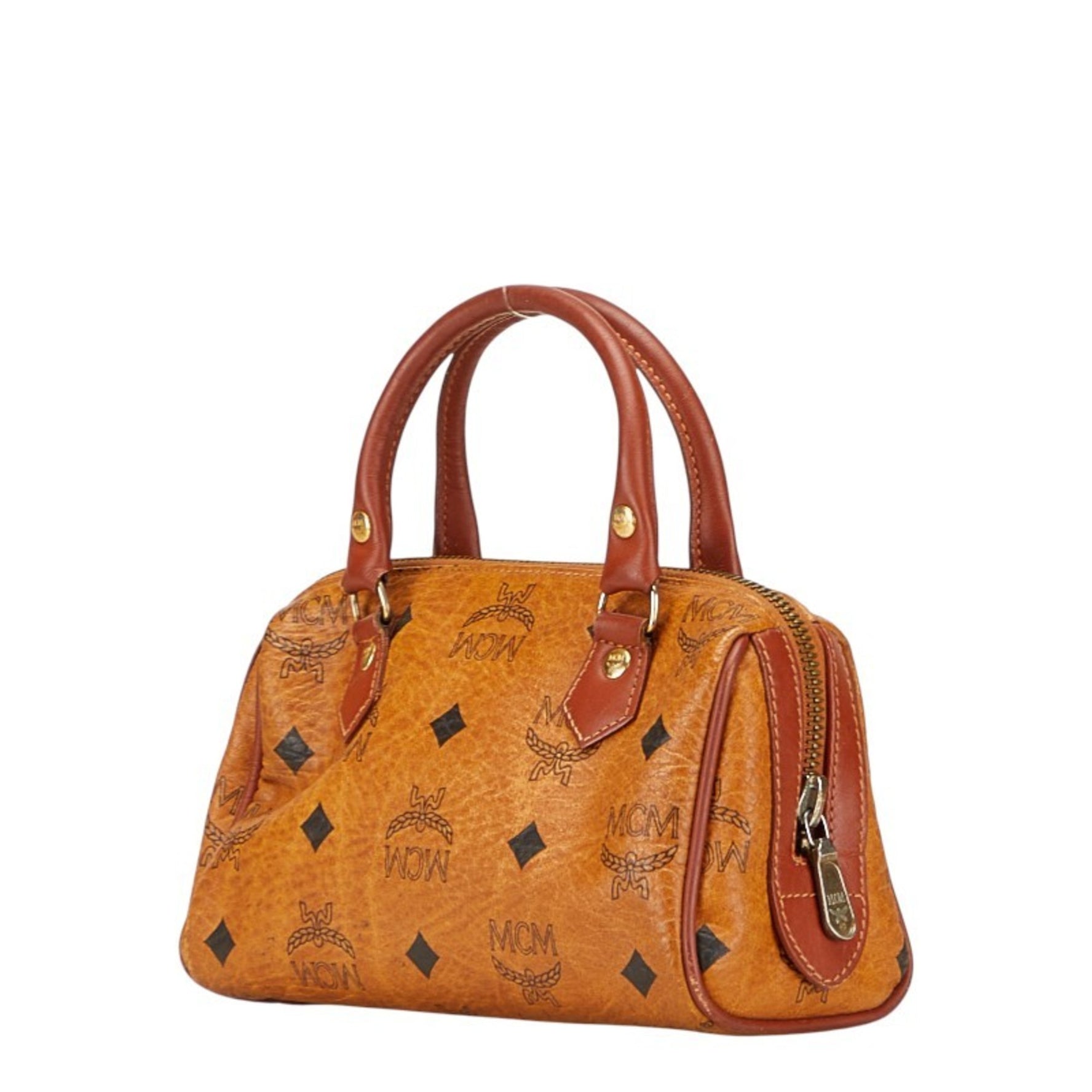 MCM Visetos Logogram Handbag in PVC and Leather