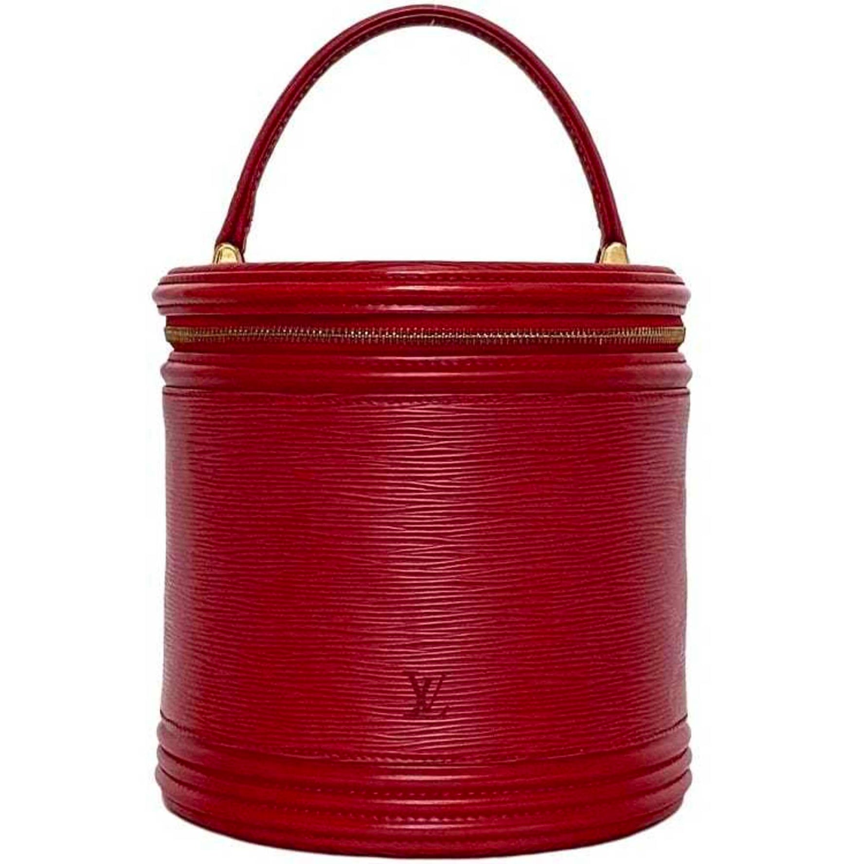Louis Vuitton Vanity Bag Cannes Red Castilian Epi Handbag Leather Key Bucket Padlock