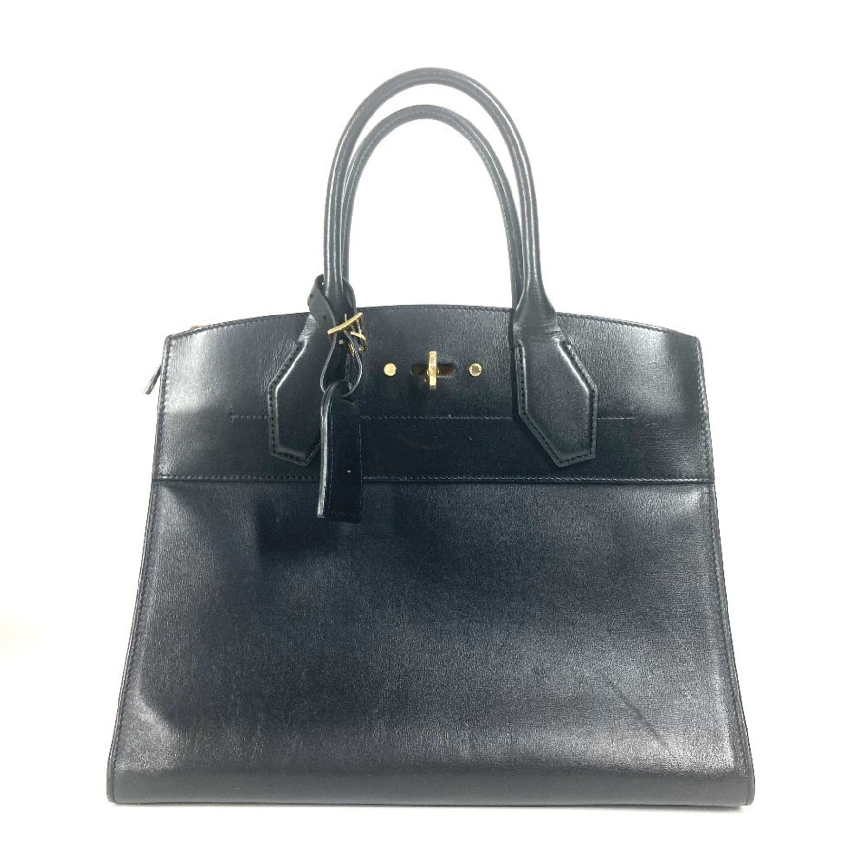 Louis Vuitton City Steamer MM Handbag in Leather, Noir Black