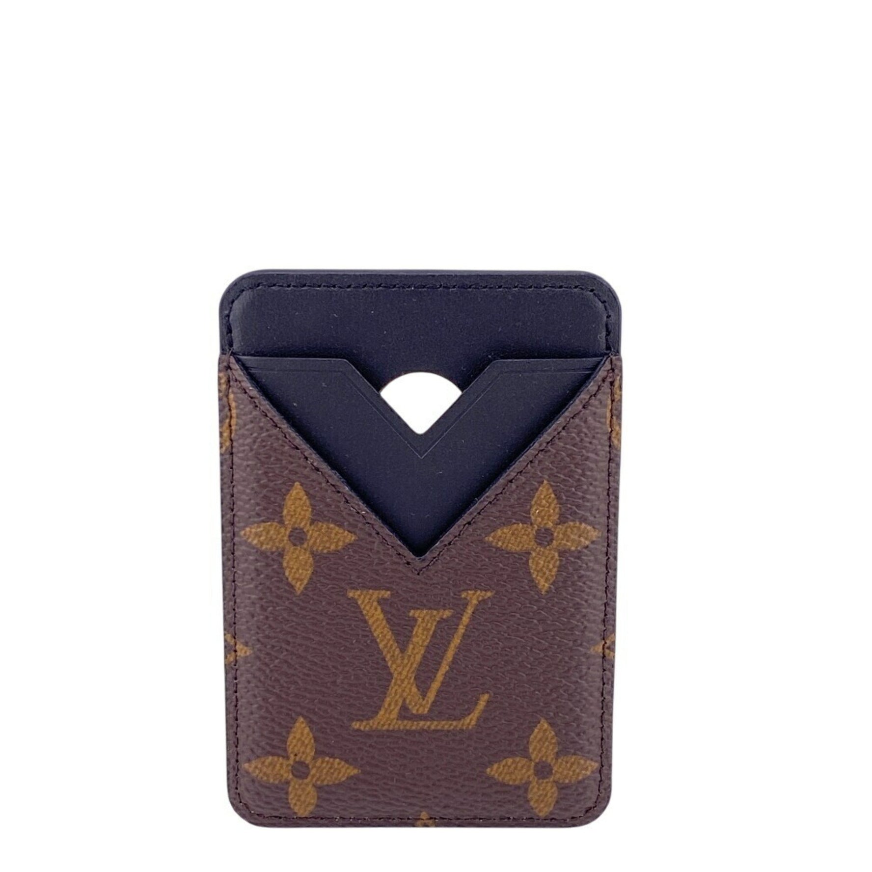 Louis Vuitton Wallet Porte Carte Monogram Macassar Card Case Black Unisex