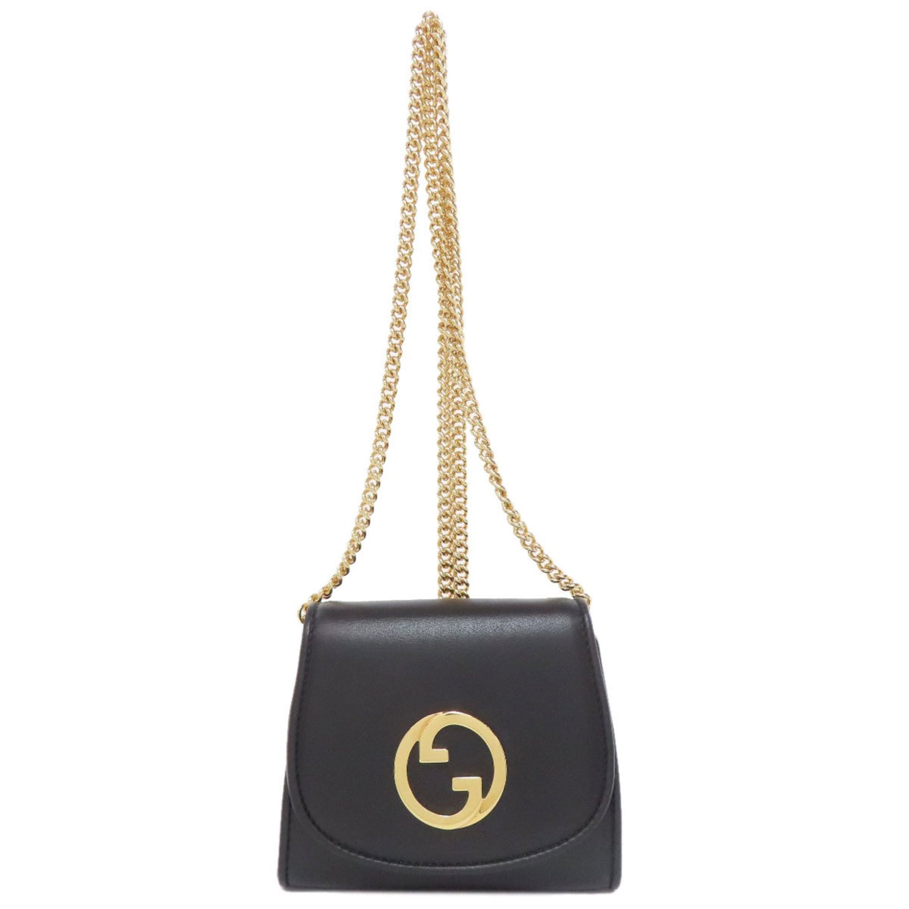 Gucci Rondy Medium Chain Wallet with Interlocking G Shoulder Bag in Calfskin Leather