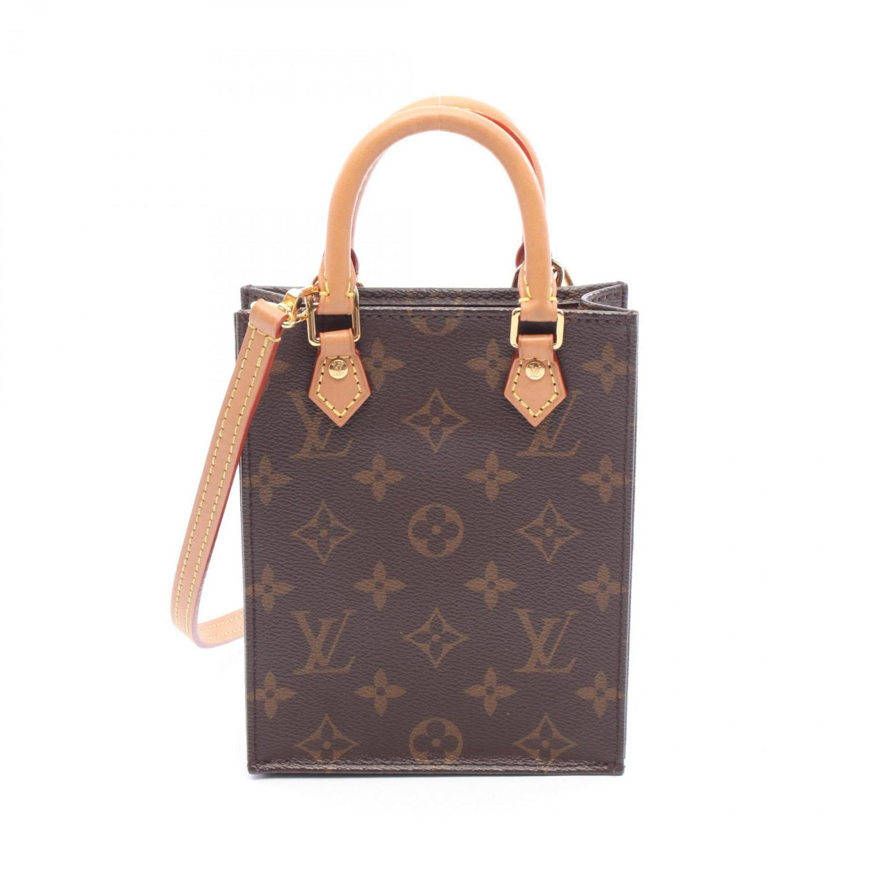 Louis Vuitton Petite Sac Plat Handbag, Coated Canvas and Leather, Monogram