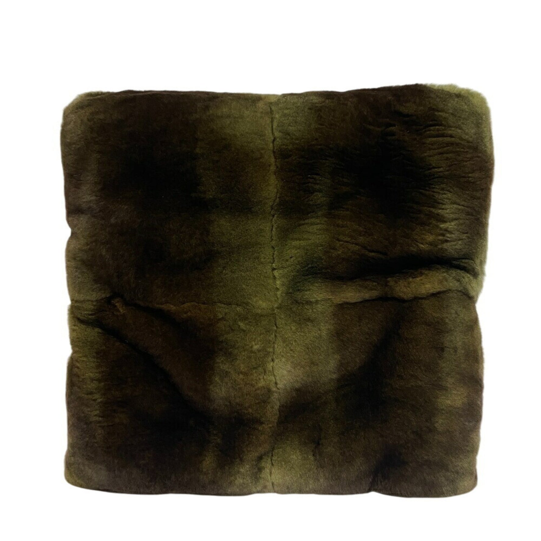 HERMES Cushion Fur Khaki Green Unisex