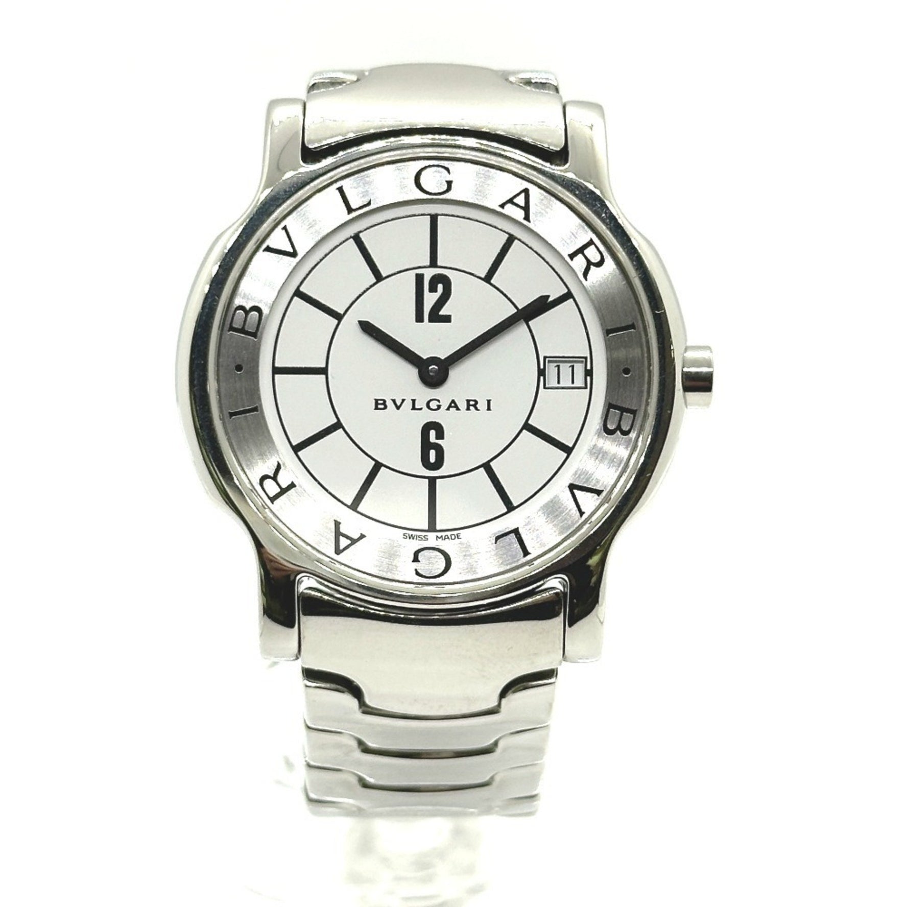 BVLGARI Solotempo Quartz Date Watch, Stainless Steel, Men's, Silver