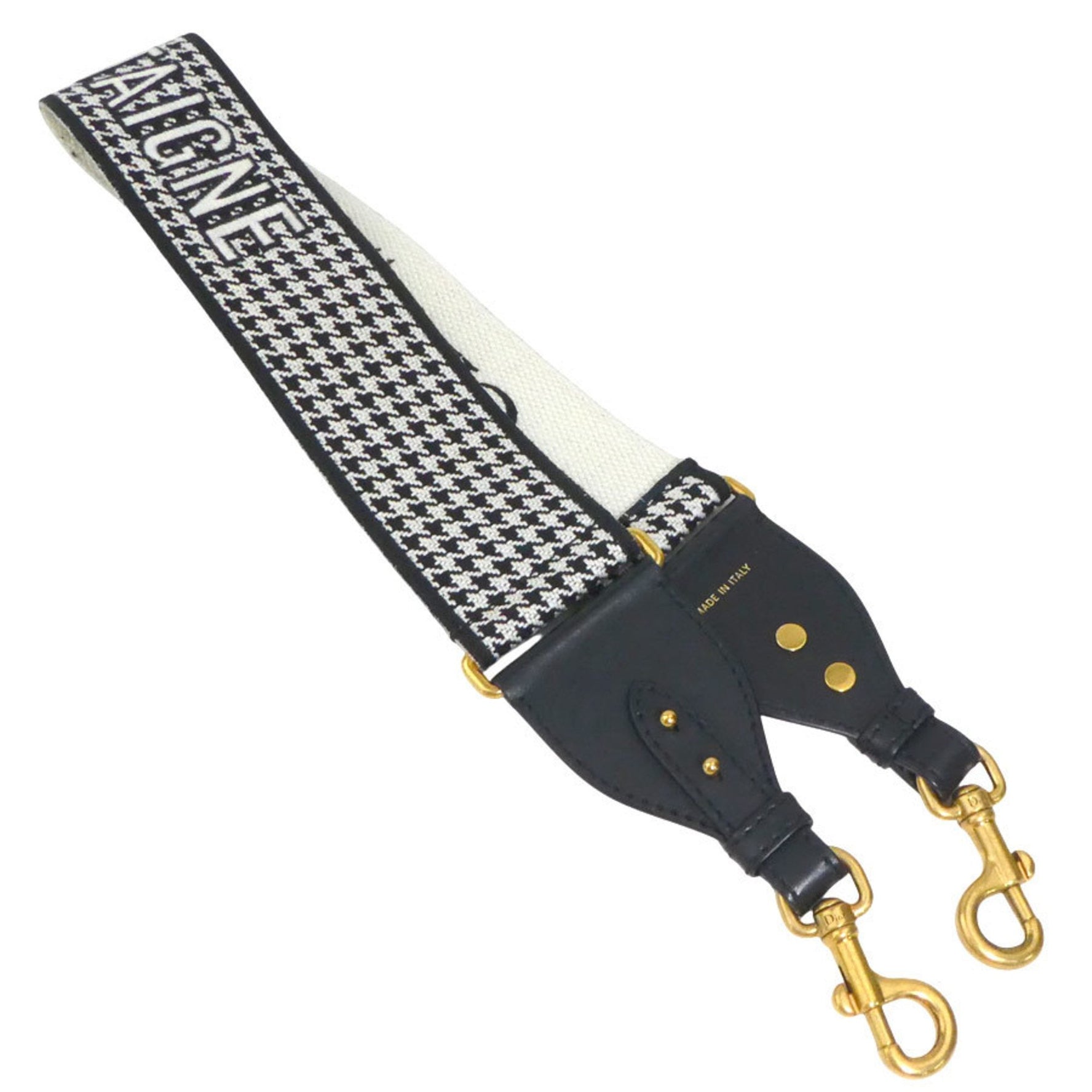 Christian Dior Shoulder Strap 30 Montaigne Canvas Leather Black x White