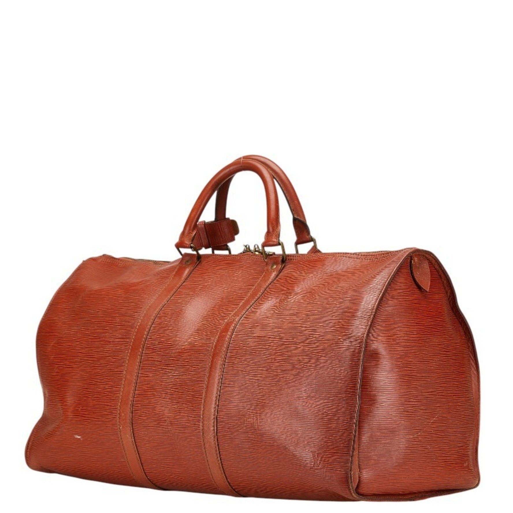 Louis Vuitton Epi Keepall 50 Boston Bag Travel Zipangu Gold Brown Leather
