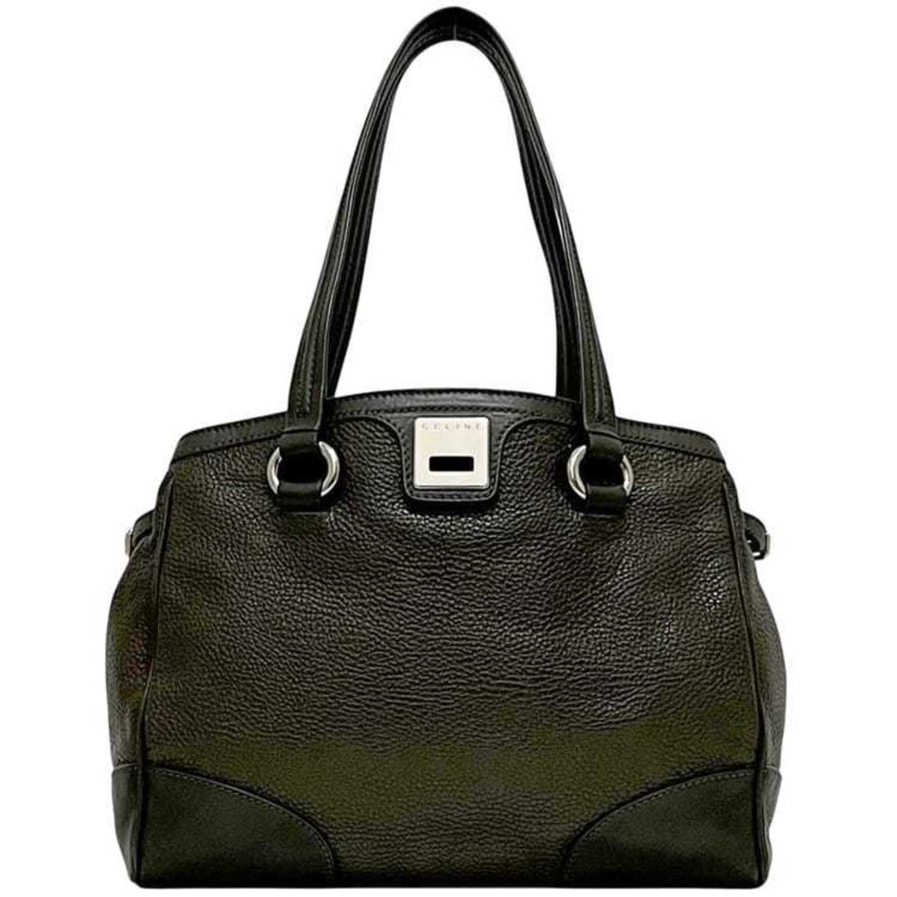 Celine Tote Bag Leather Plate Grained Men's
