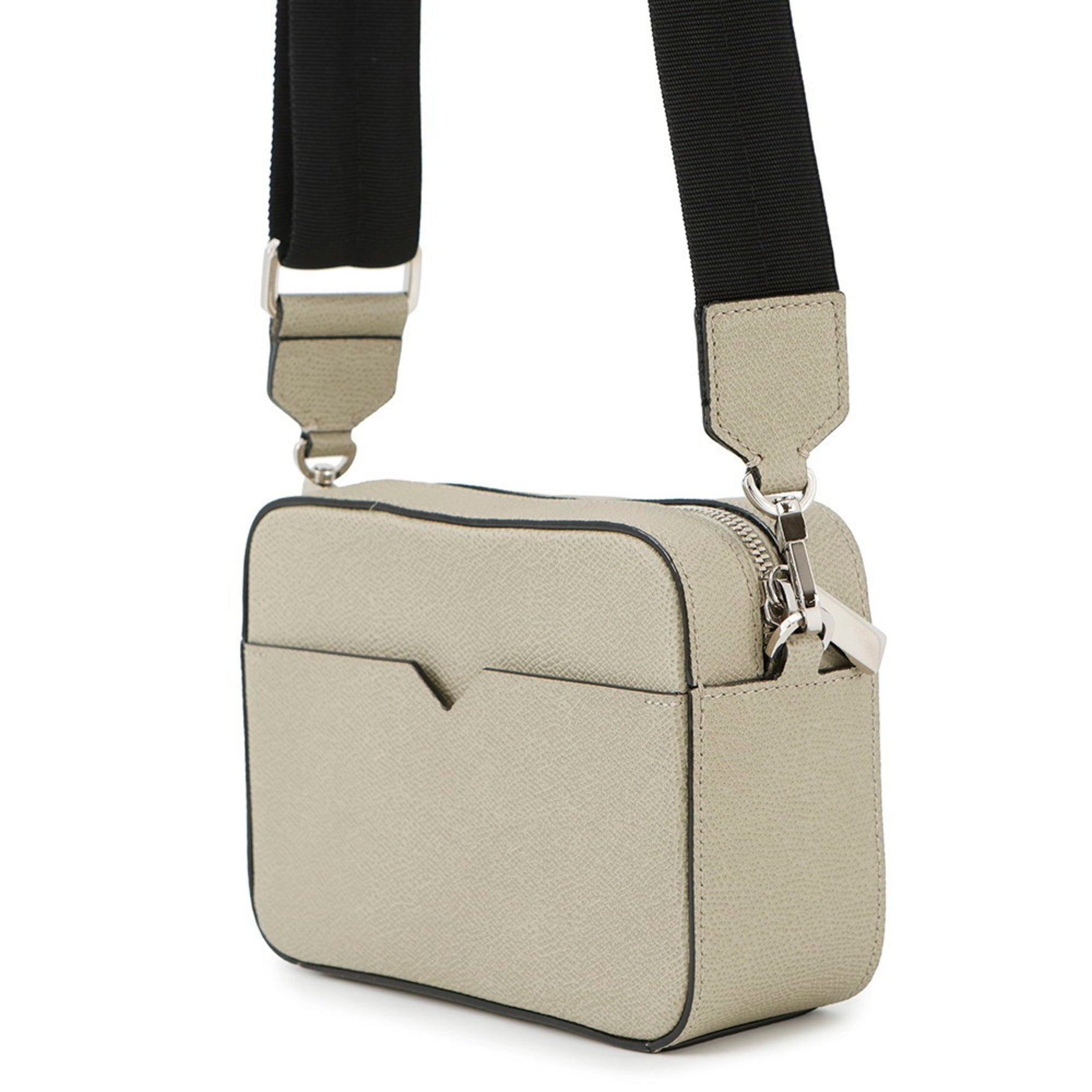 Valextra V-Line Mini Shoulder Bag in Soft Calfskin Leather