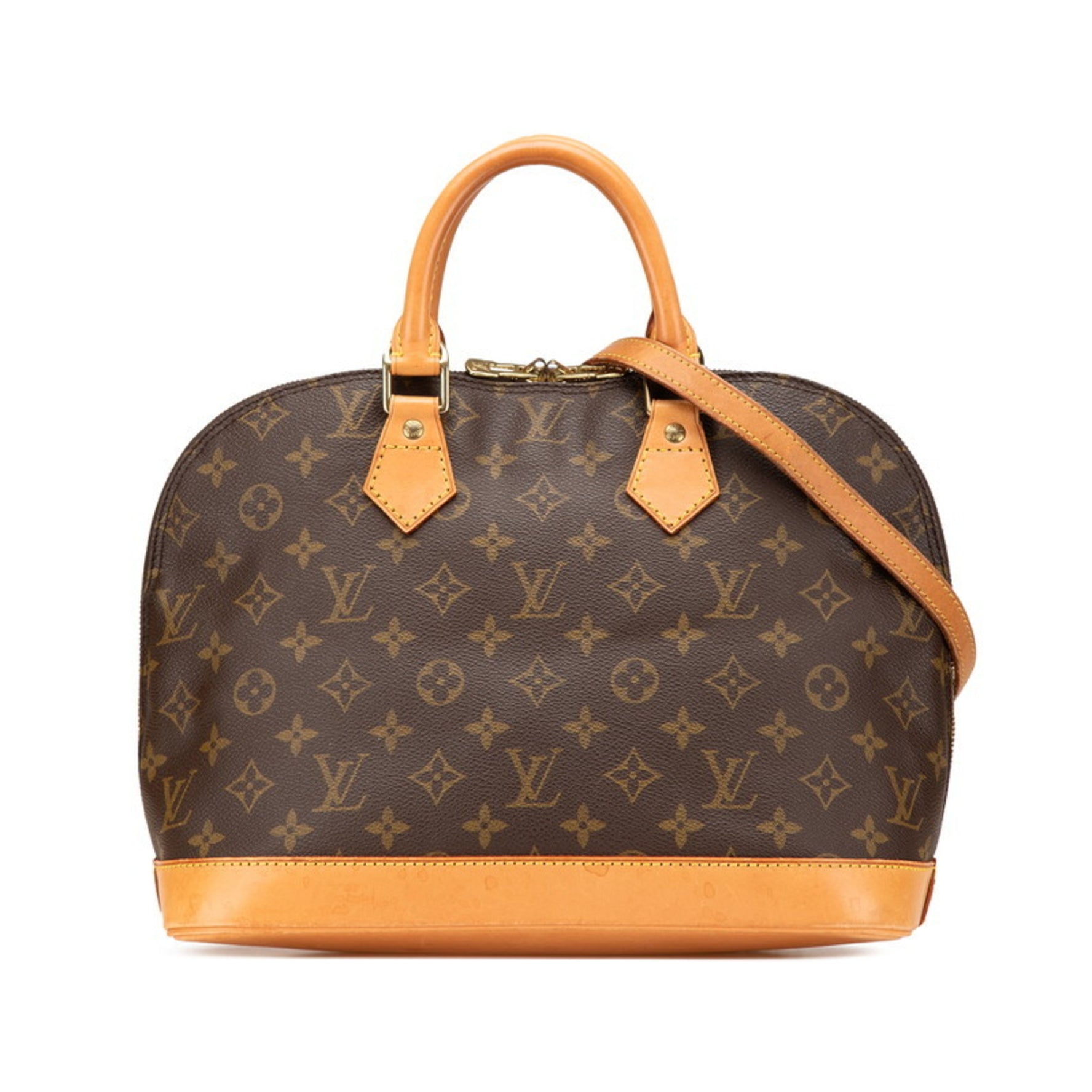 Louis Vuitton Monogram Alma PM Handbag Shoulder Bag Brown PVC Leather