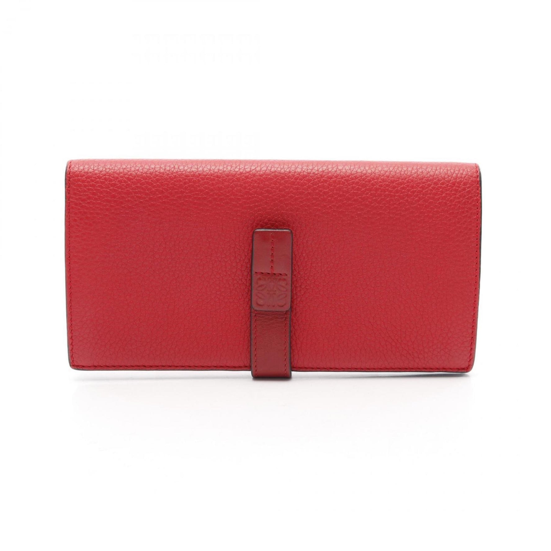 LOEWE Vertical Wallet Large Bi-fold Long Leather Red