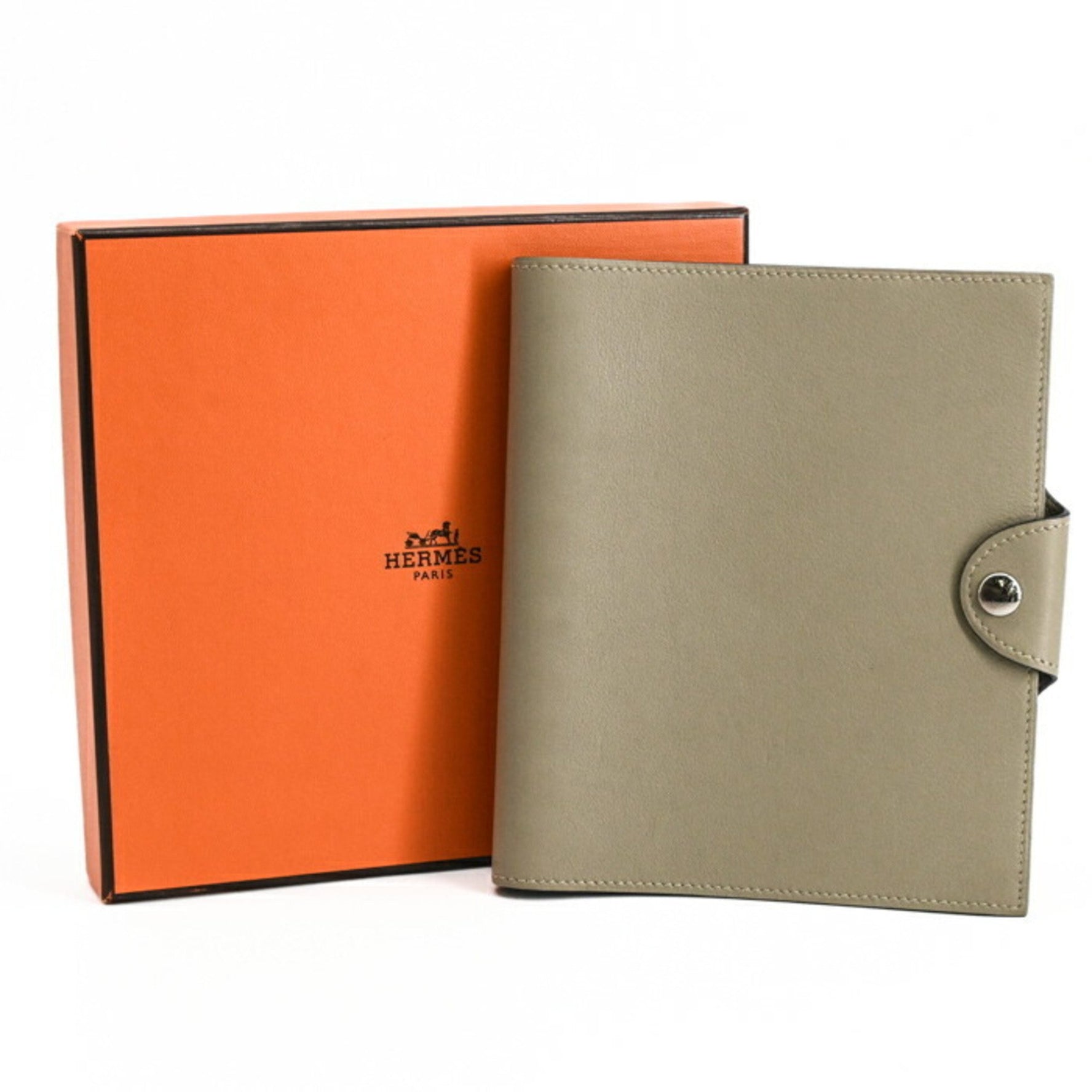HERMES Ulysse PM Notebook Cover in Swift Leather, Greige #A