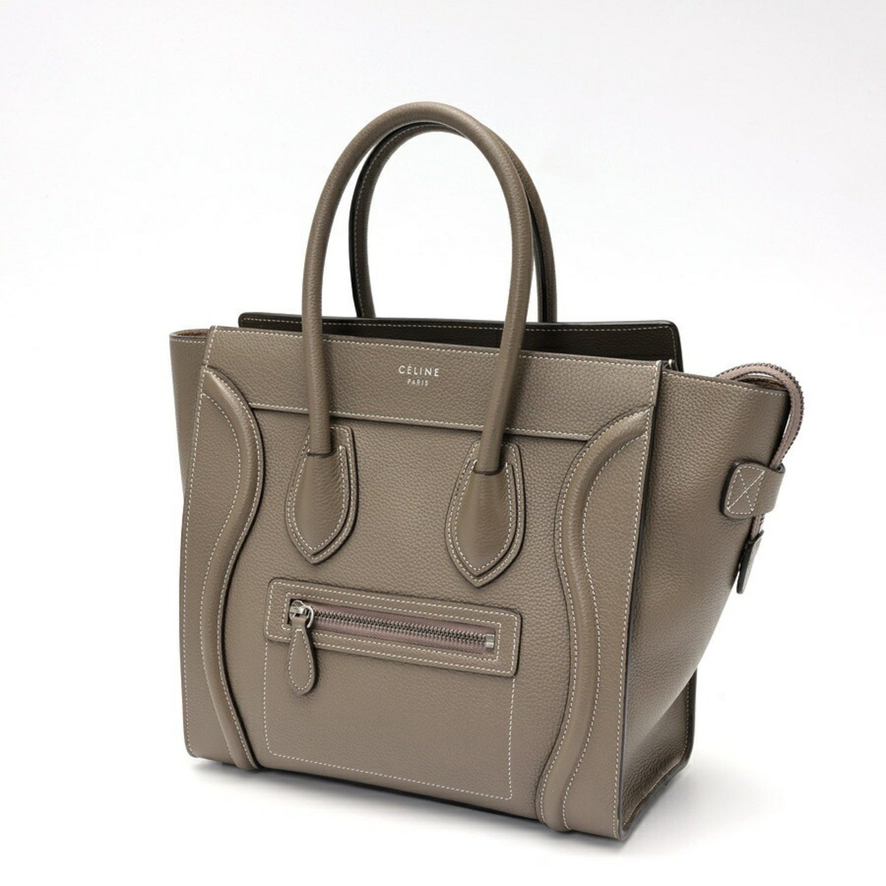 CELINE Luggage Micro Drummed Calfskin Suri (Greige)