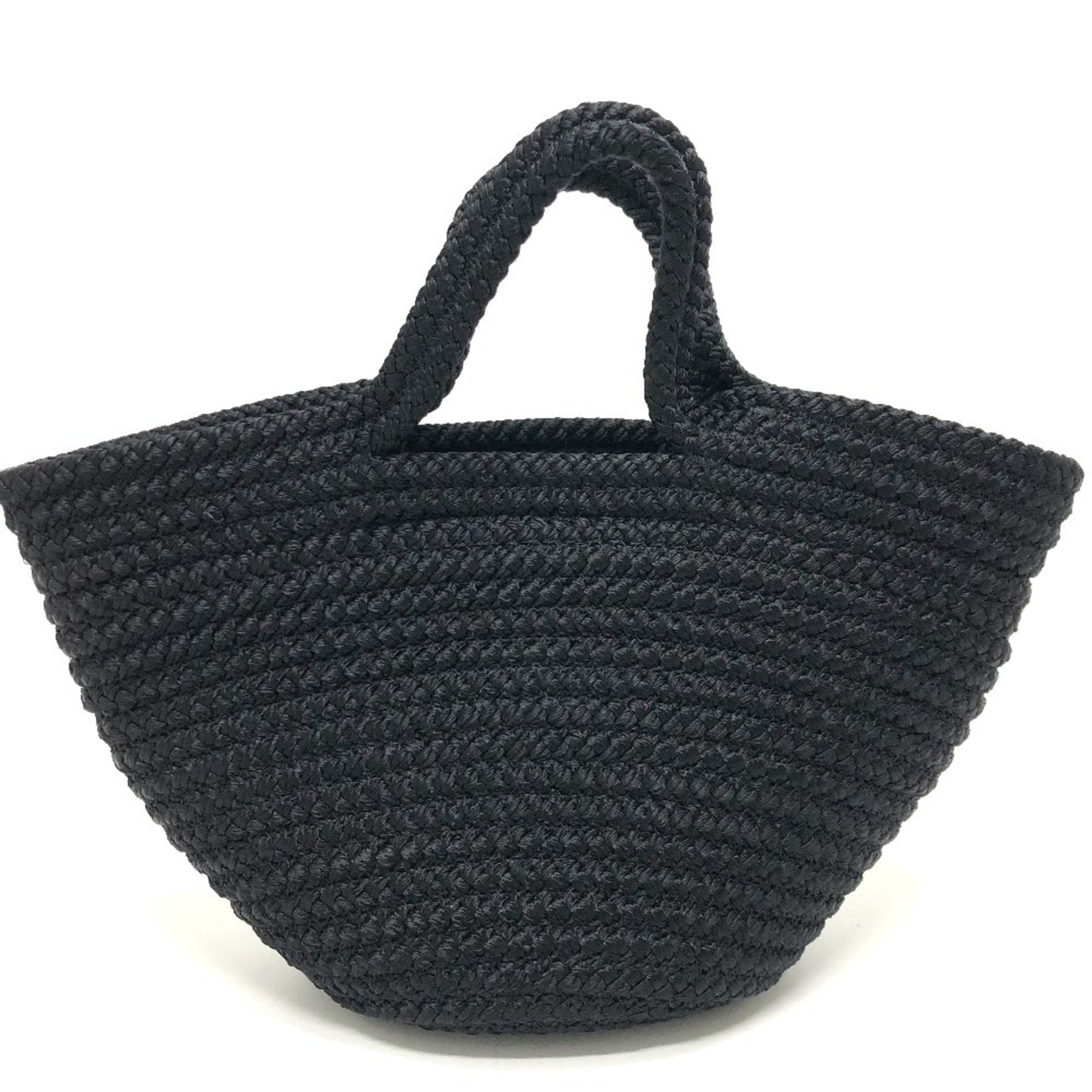 BALENCIAGA Logo Ibiza Basket Bag Small with Strap Cord Tote Summer Handbag Nylon Lambskin