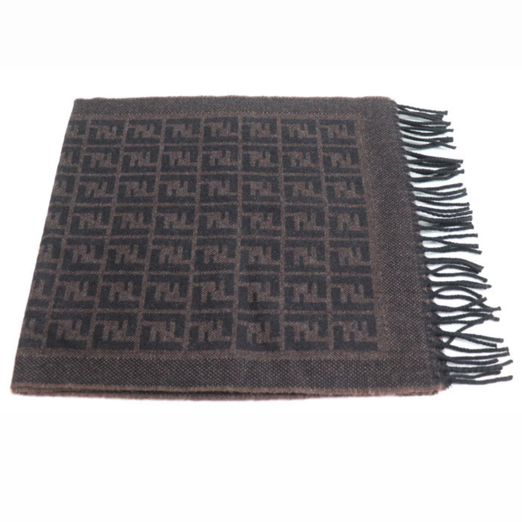 FENDI Zucca print scarf, dark brown