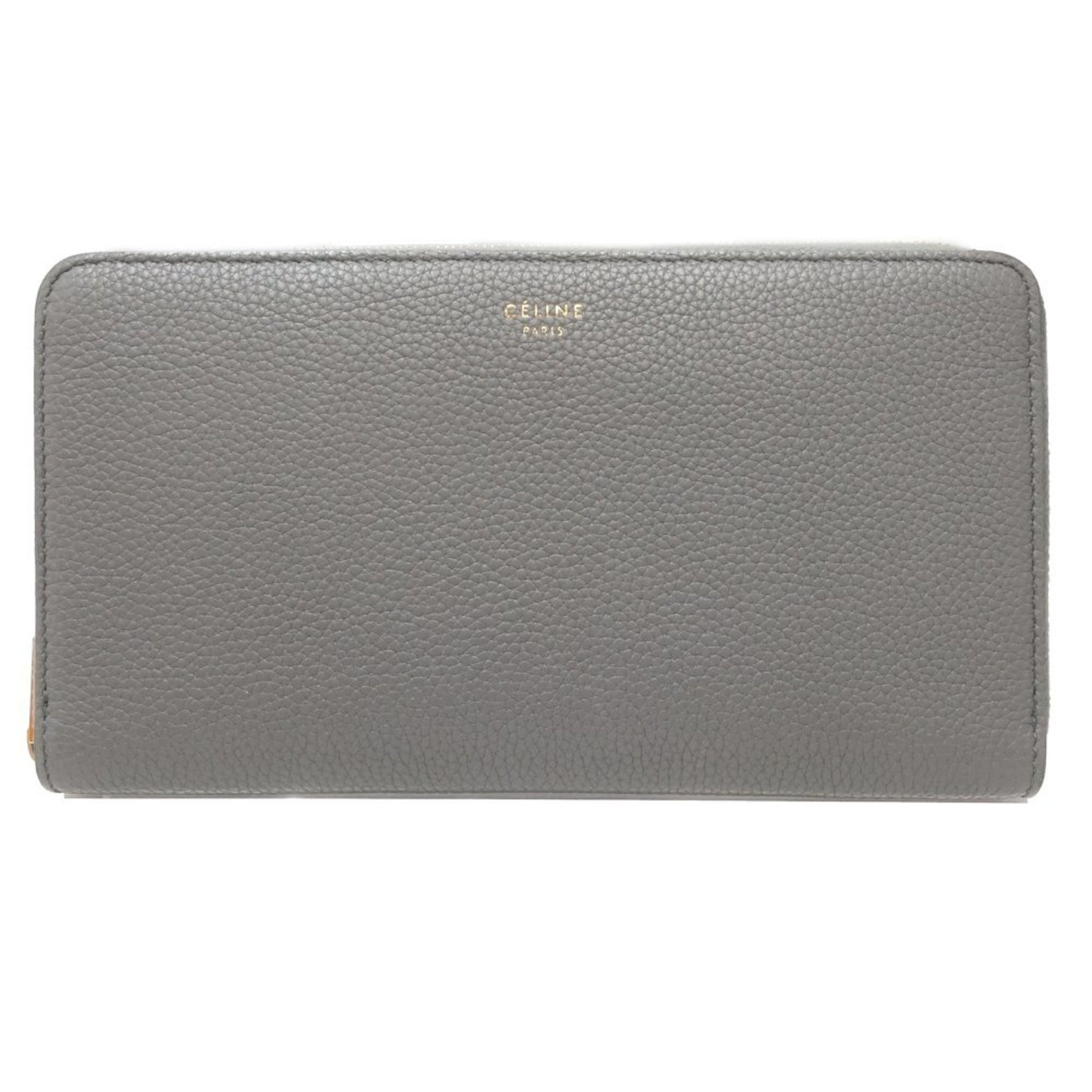 Celine long wallet large zipped multi-function call gray