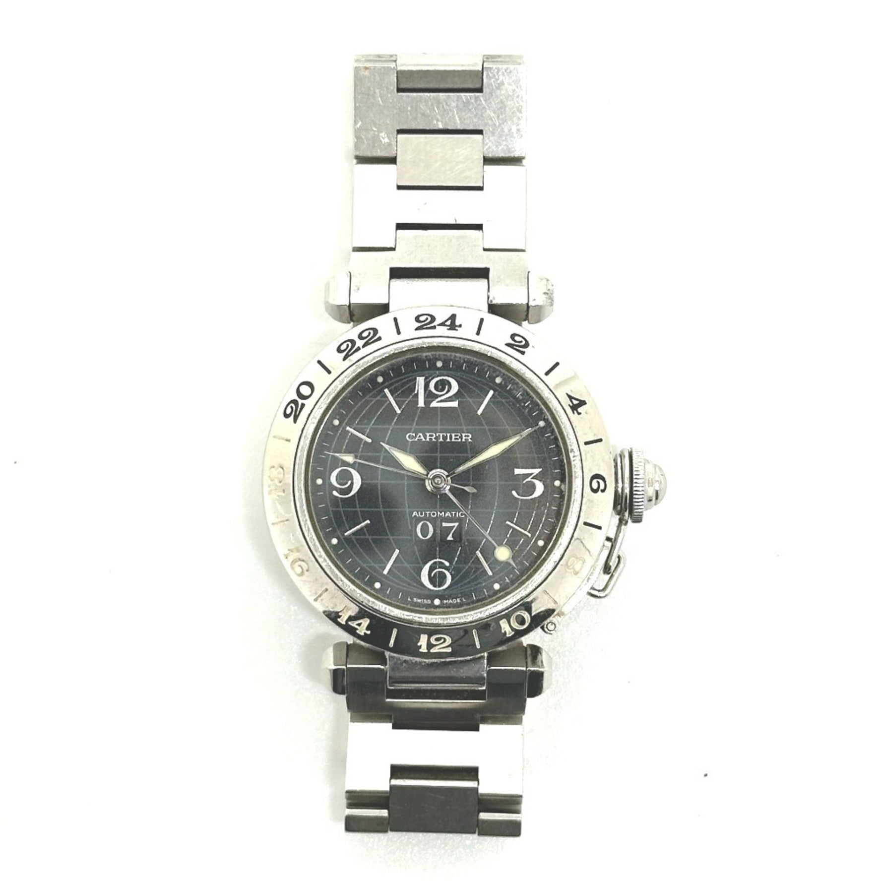 CARTIER Pasha C Meridian Big Date Automatic Watch Stainless Steel, Silver