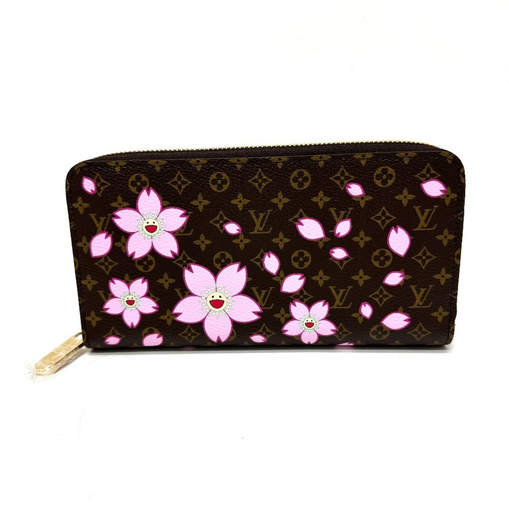 Louis Vuitton Takashi Murakami Monogram LV x TM Zippy Wallet Cherry Blossom Long Canvas