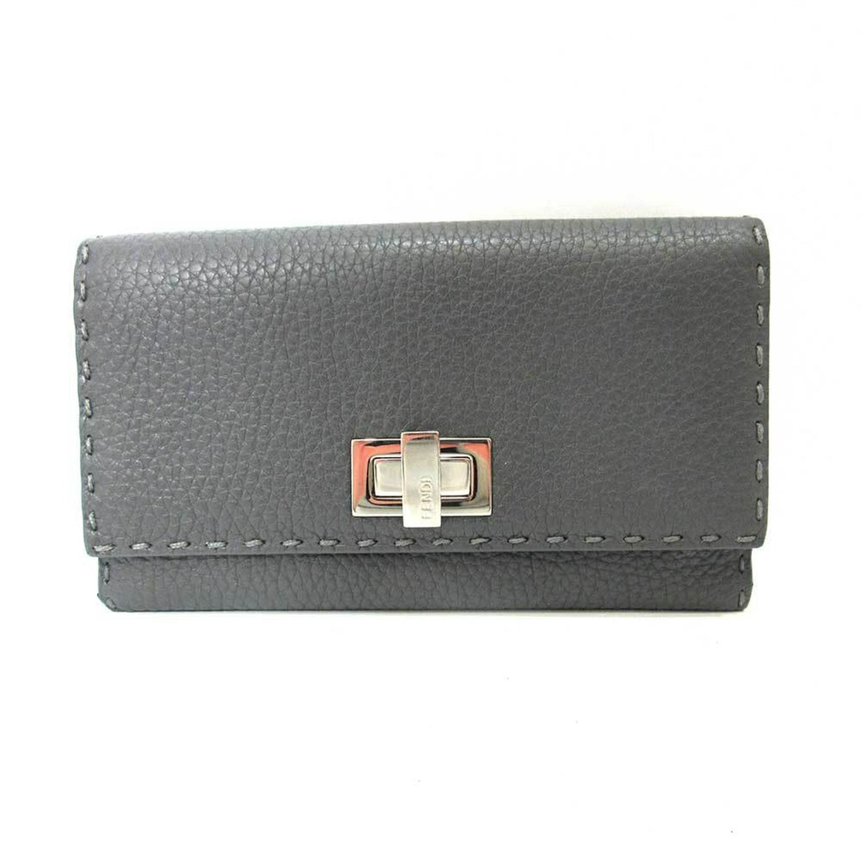 Fendi Wallet Selleria Peekaboo Long Bifold Double Open Leather