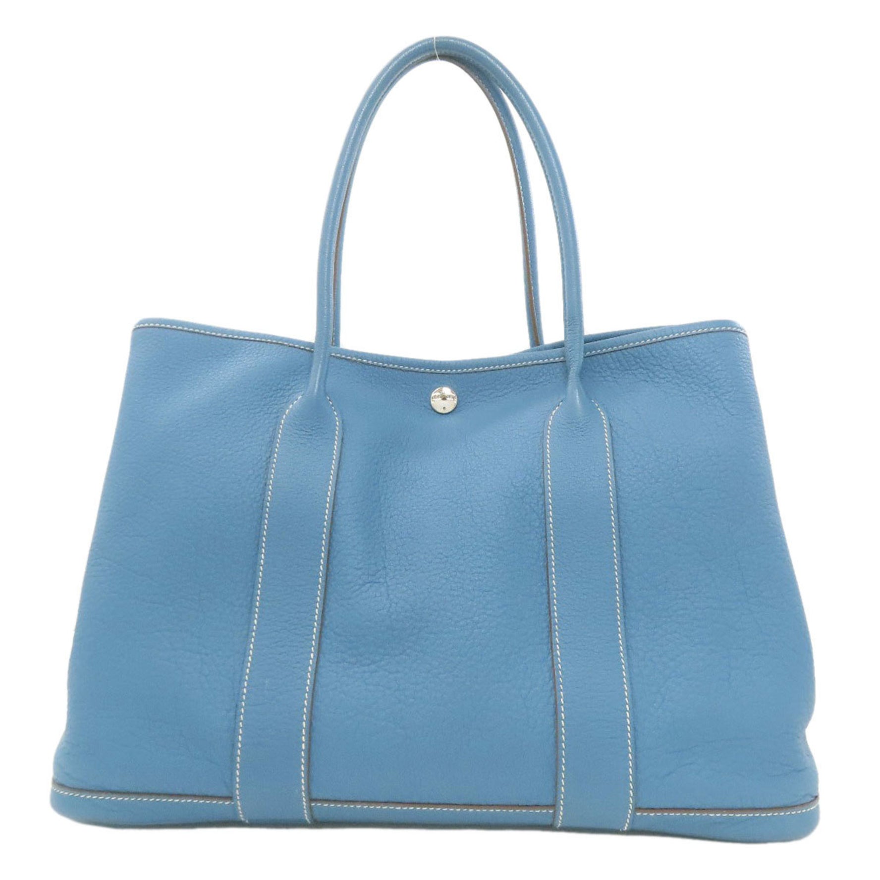 Hermès Garden Party PM Negonda Handbag in Jean with Silver Hardware, HERMES