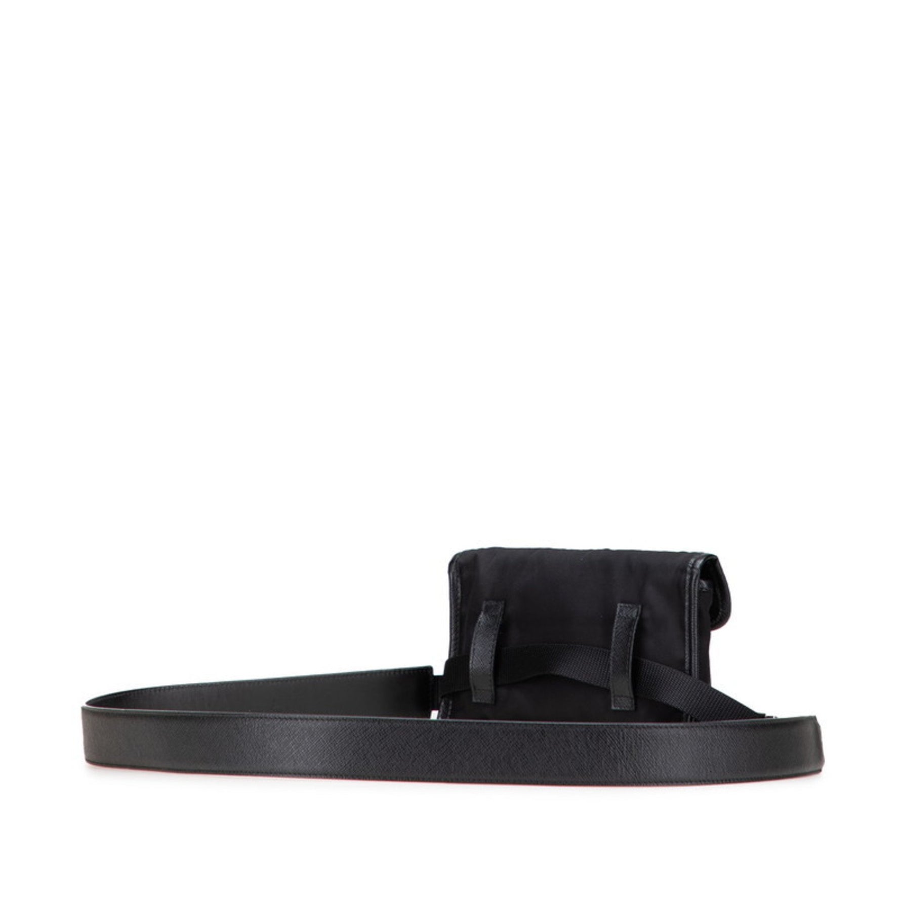 Prada logo waist bag in nylon and leather .