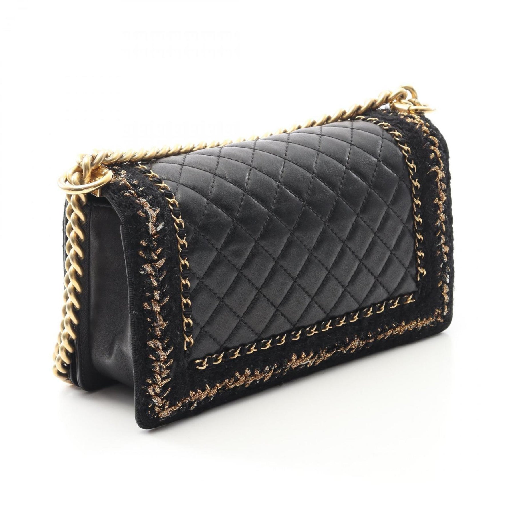 CHANEL Boy Matelasse Shoulder Bag, Lambskin Leather