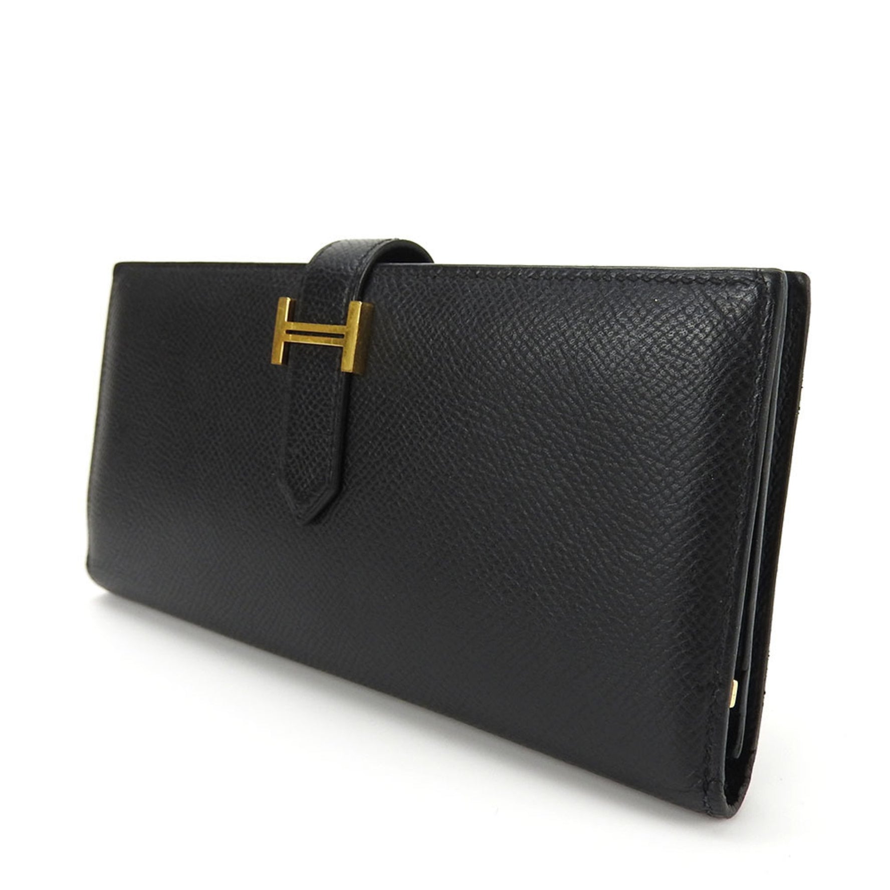 Hermes Long Wallet Bearn Soufflet Veau Epsom □R Stamped Accessory Men's