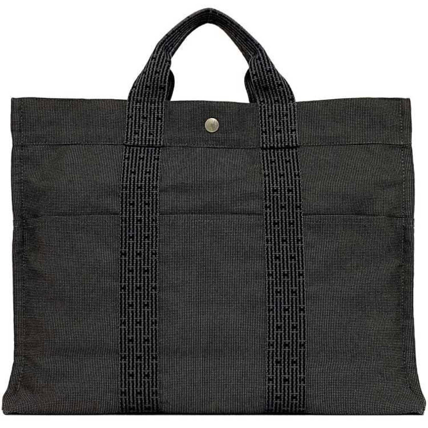 Hermes Tote Bag Air MM Grey Line Canvas Men's Unisex