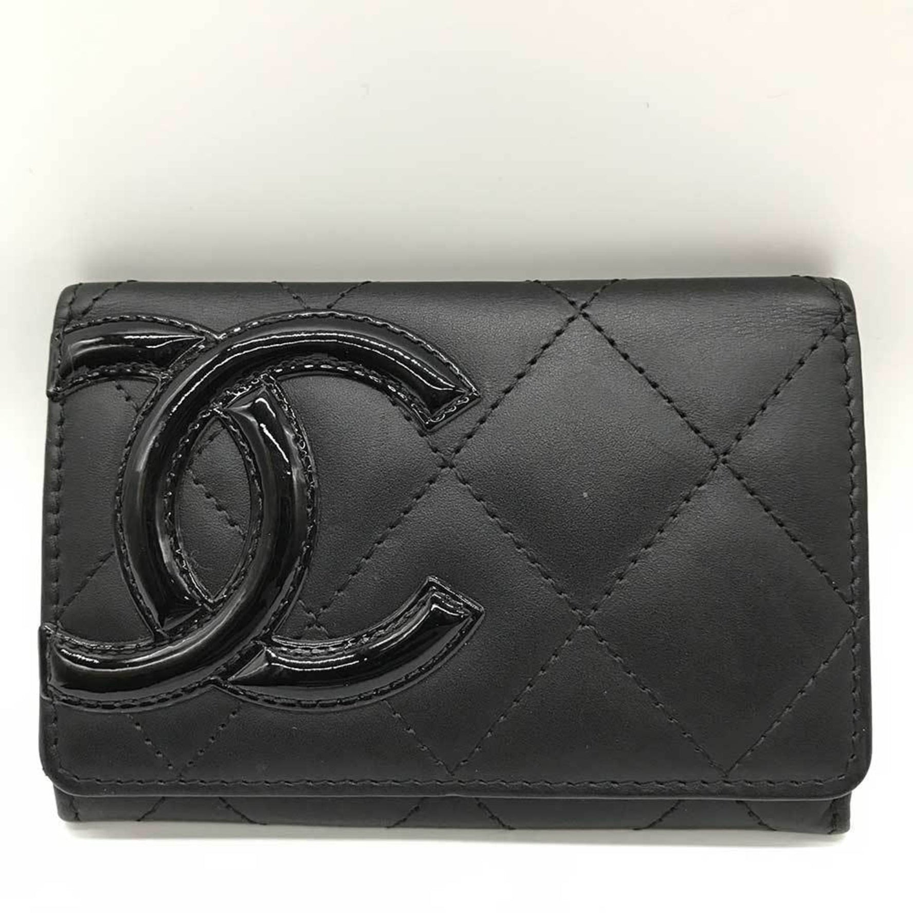 CHANEL Cambon Line Business Card Holder/Card Case Lambskin
