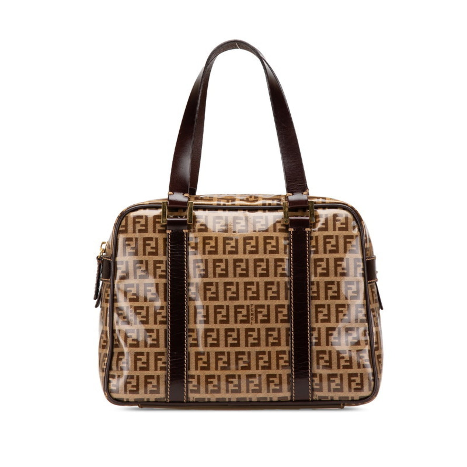 FENDI Zucchino Handbag Patent Canvas