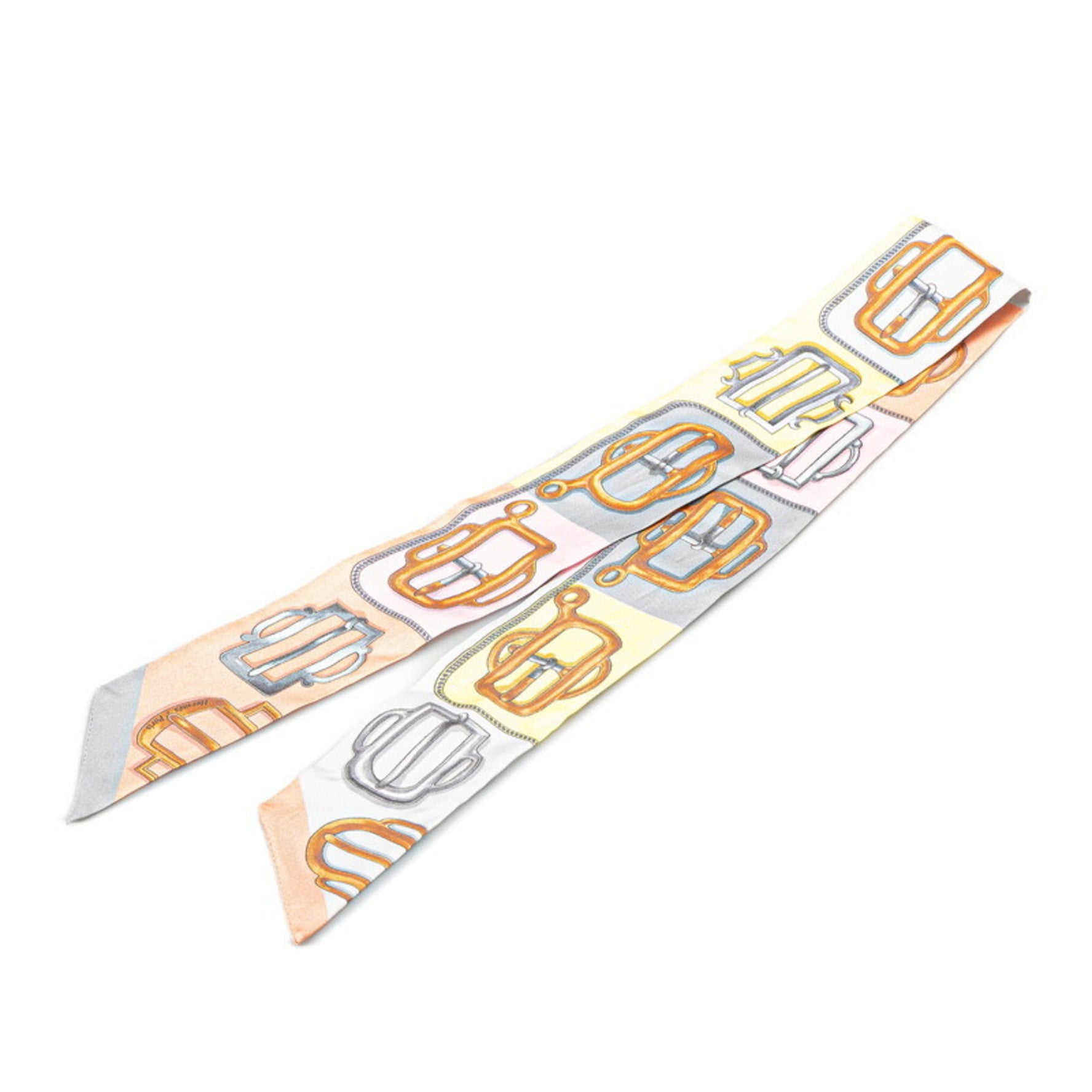 Hermes Twilly Bouclerie d Attelage Buckle Scarf Muffler Multicolor Silk