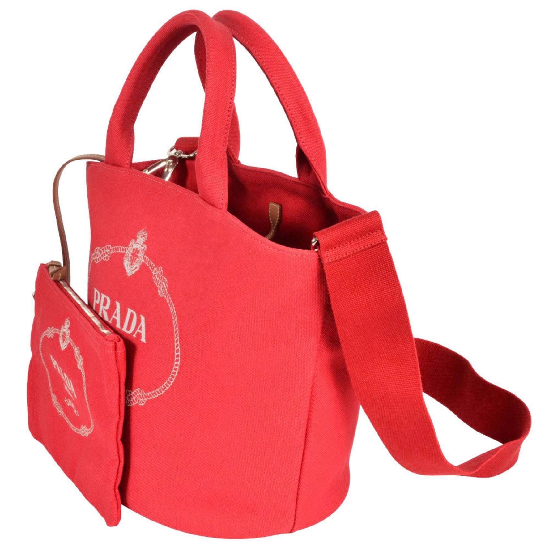 PRADA Canapa Tote Bag Canvas Shoulder