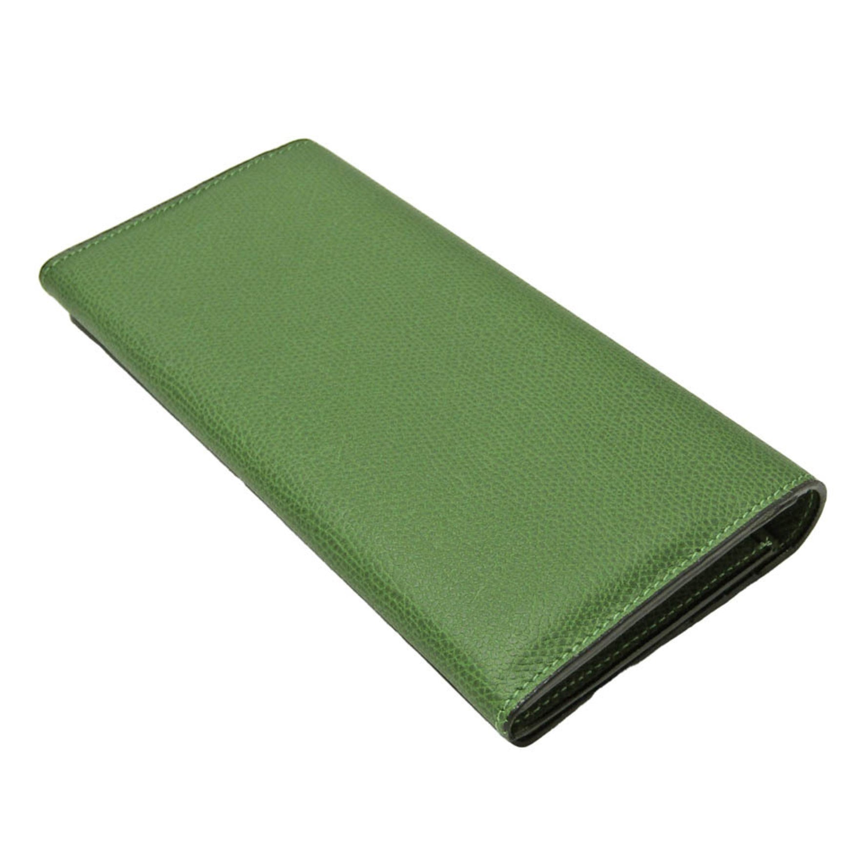 Valextra V9L13 Women's  Calfskin Long Wallet (bi-fold) Green