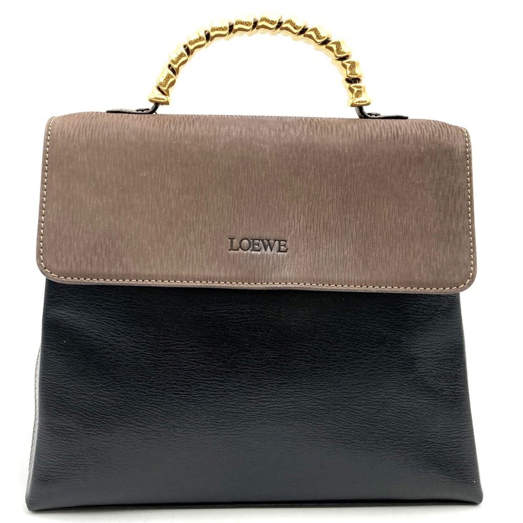 LOEWE handbag gold leather ladies